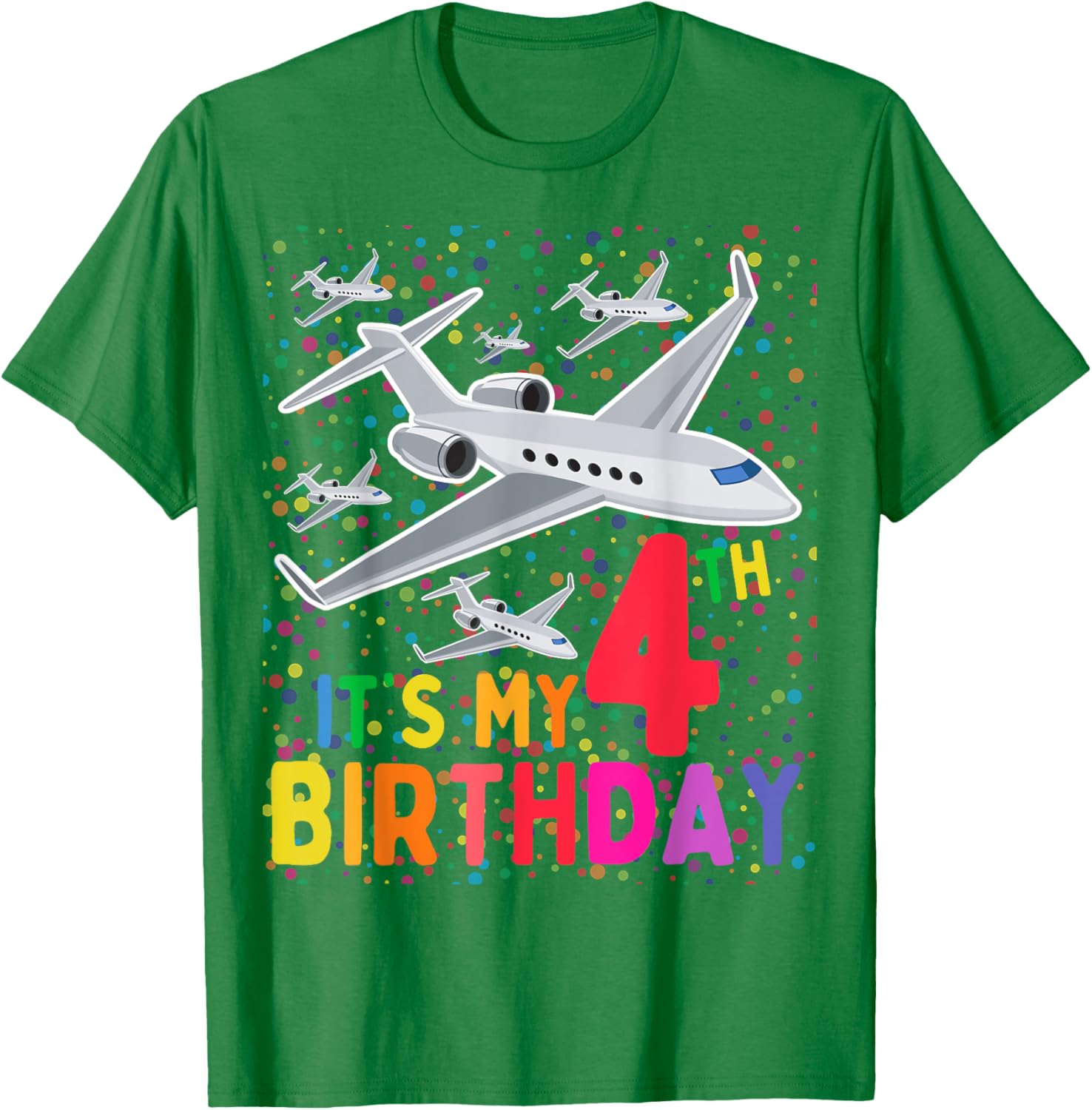 Its My 4th Birthday Airplane T-Shirt for Boys and Girls Fun Gift - 4