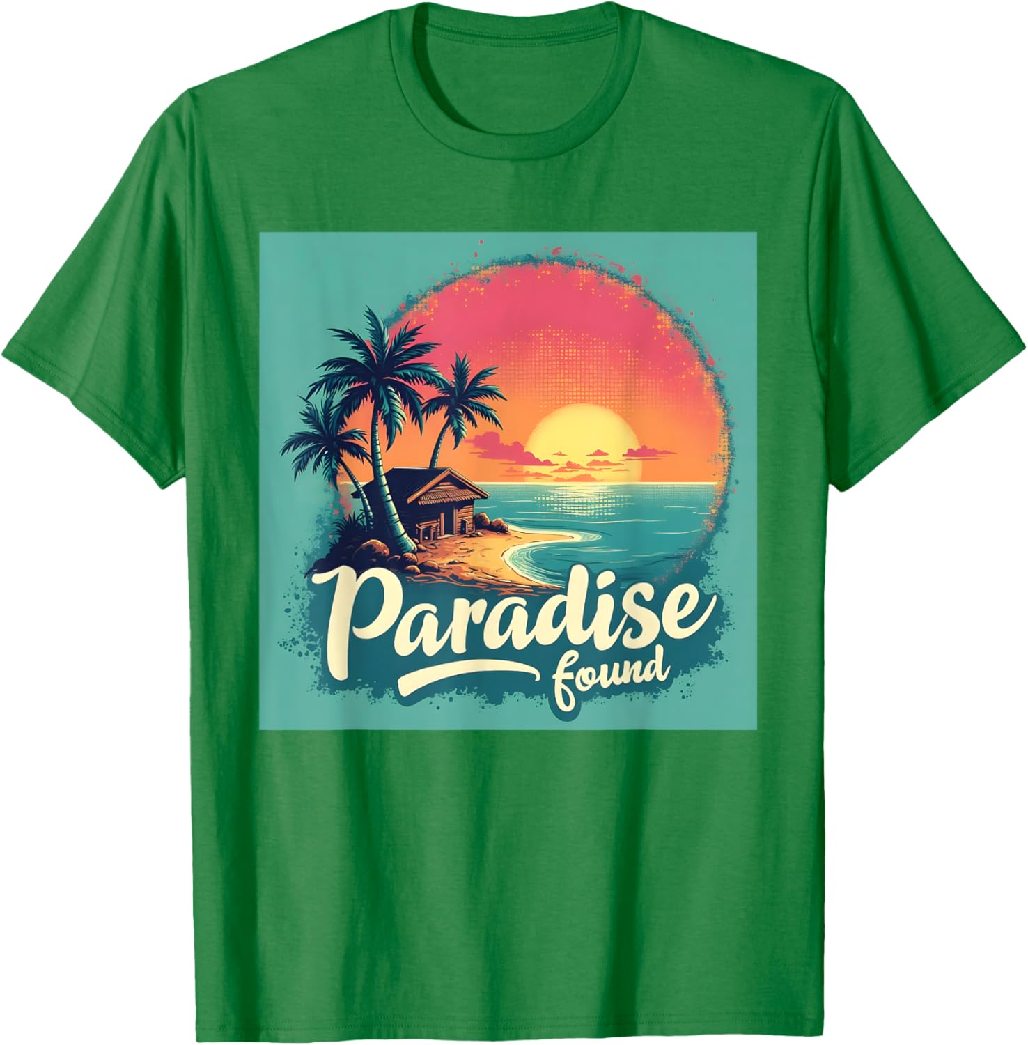 Tropical Paradise Sunset Shirt with Palm Trees and Ocean Design - 10