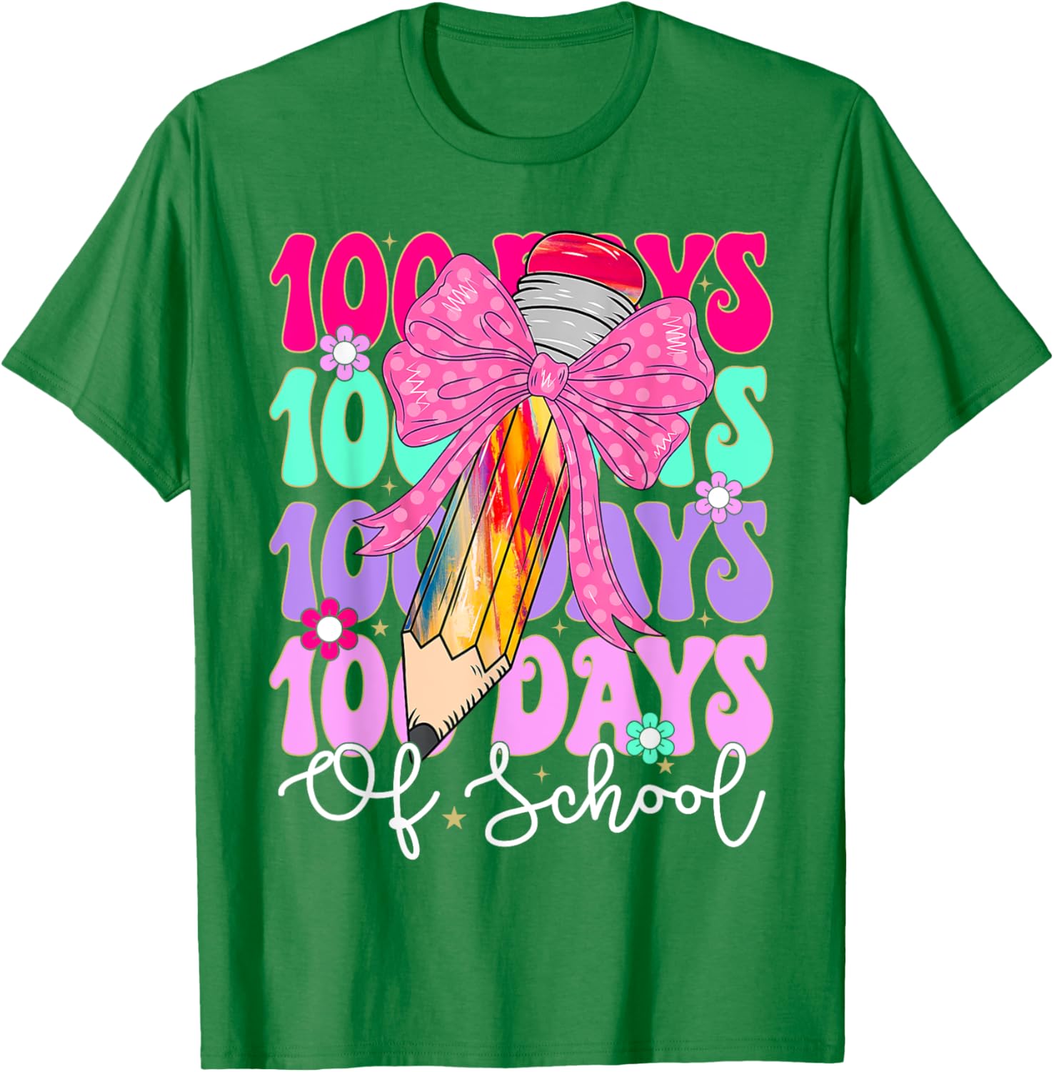 100 Days of School T-Shirt for Girls Fun Teacher Appreciation Gift - 10