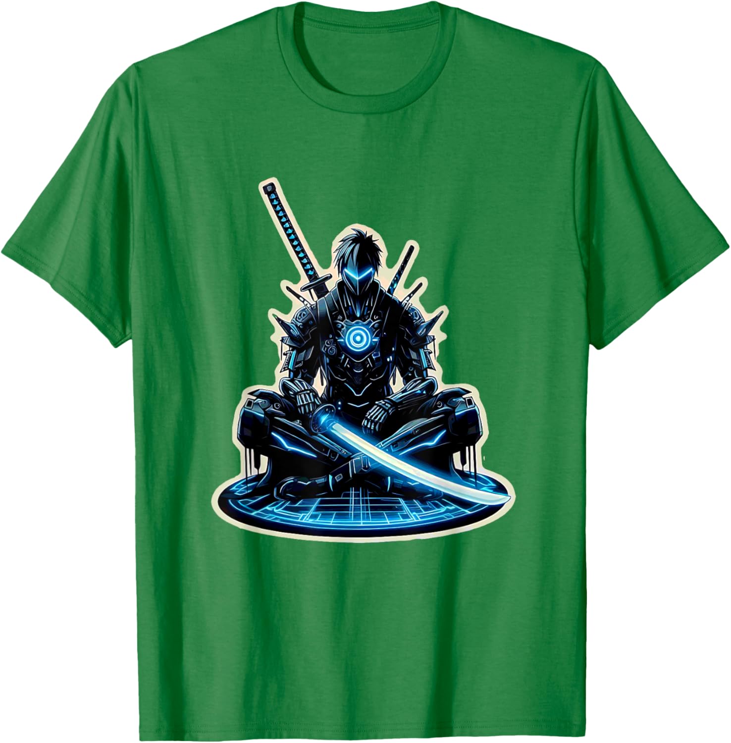 Futuristic Anime Samurai Gamer Warrior T-Shirt for Sci-Fi Fans - 9