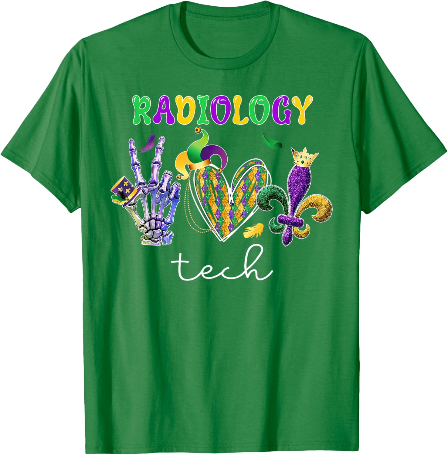 Radiology Tech Mardi Gras T-Shirt for X-Ray Technologists and Fans - 2