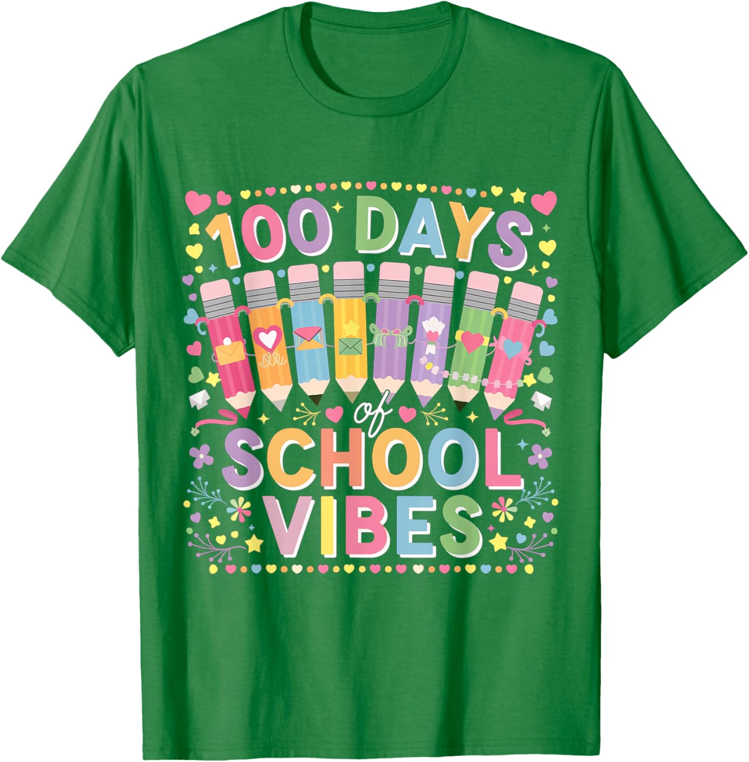 Cute Heart 100th Day of School T-Shirt for Kids Fun Celebration Wear - 15