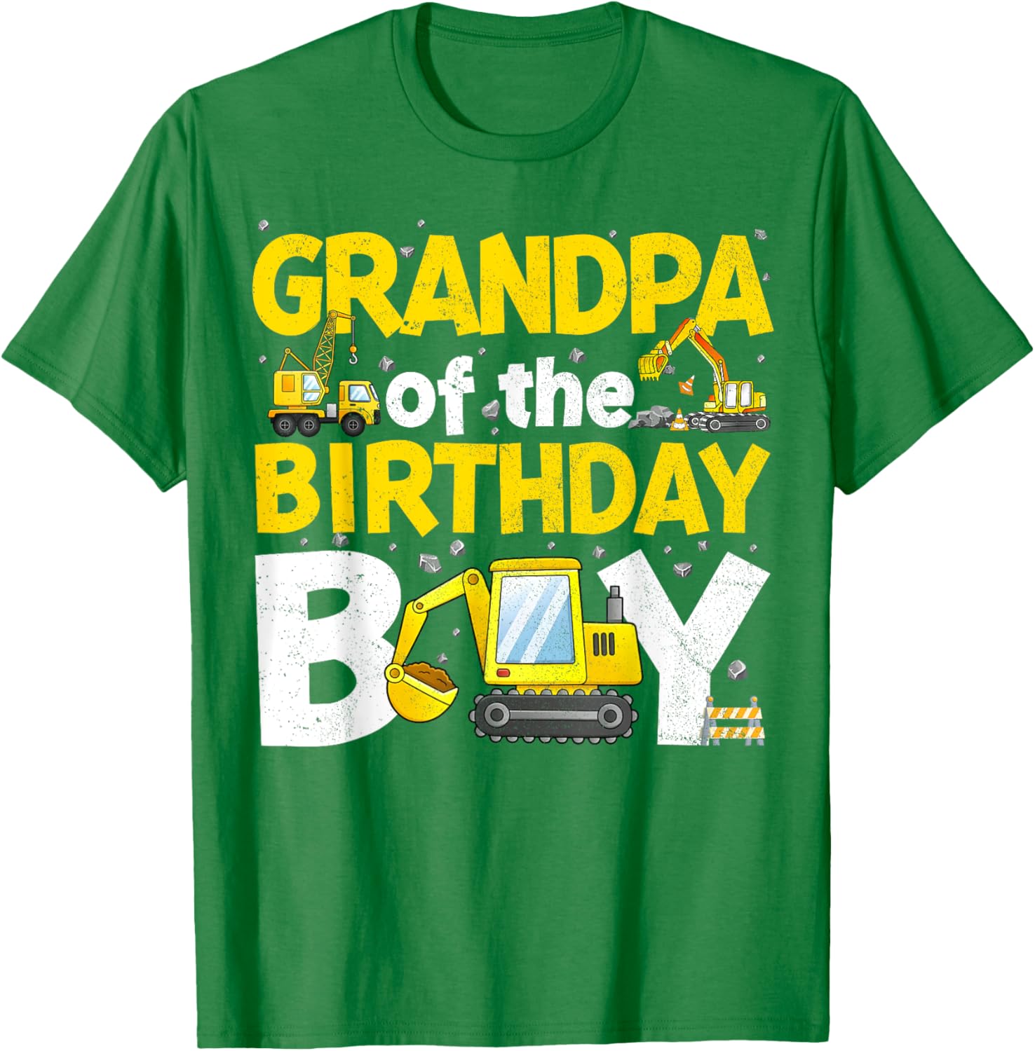 Grandpa Of The Birthday Boy Construction Family Party T-Shirt Gift - 7