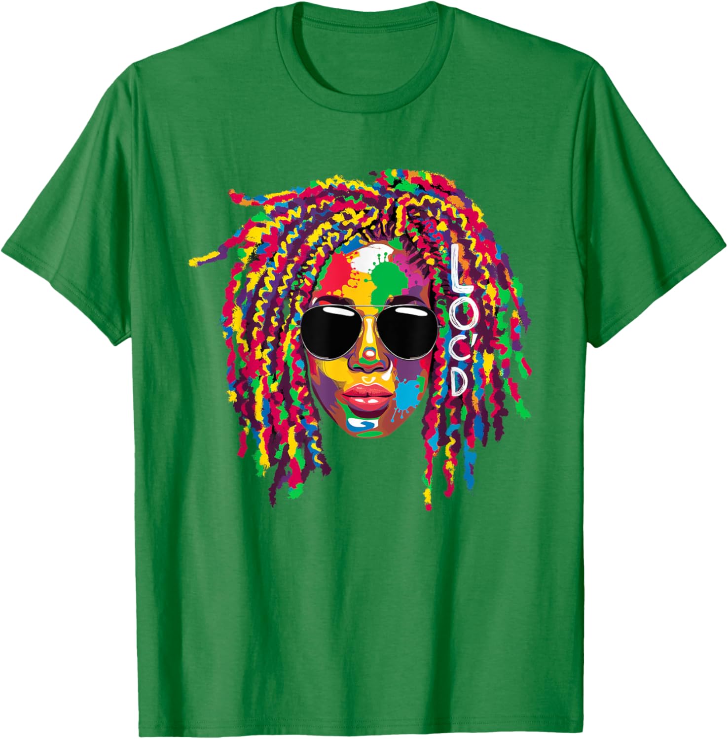 Loc'd For Life Afro Locs Dreadlocks T-Shirt for Proud Melanin Women - 1