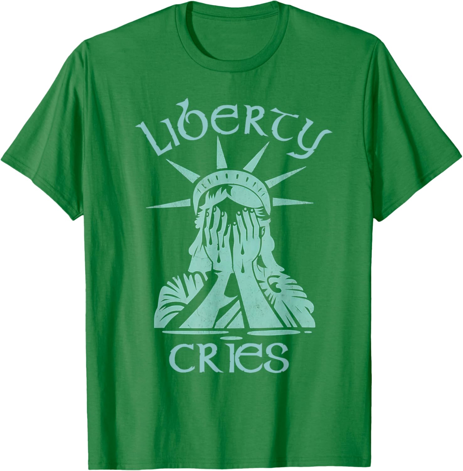 Statue of Liberty Headache Disgust Cry T-Shirt for American Pride - 8