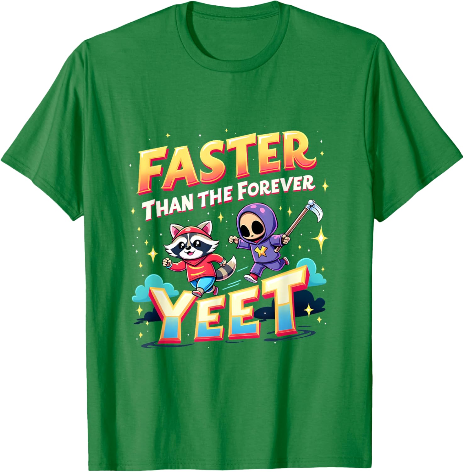 Faster Than The Forever Yeet Funny Raccoon Sloth T-Shirt for Fun Lovers - 7