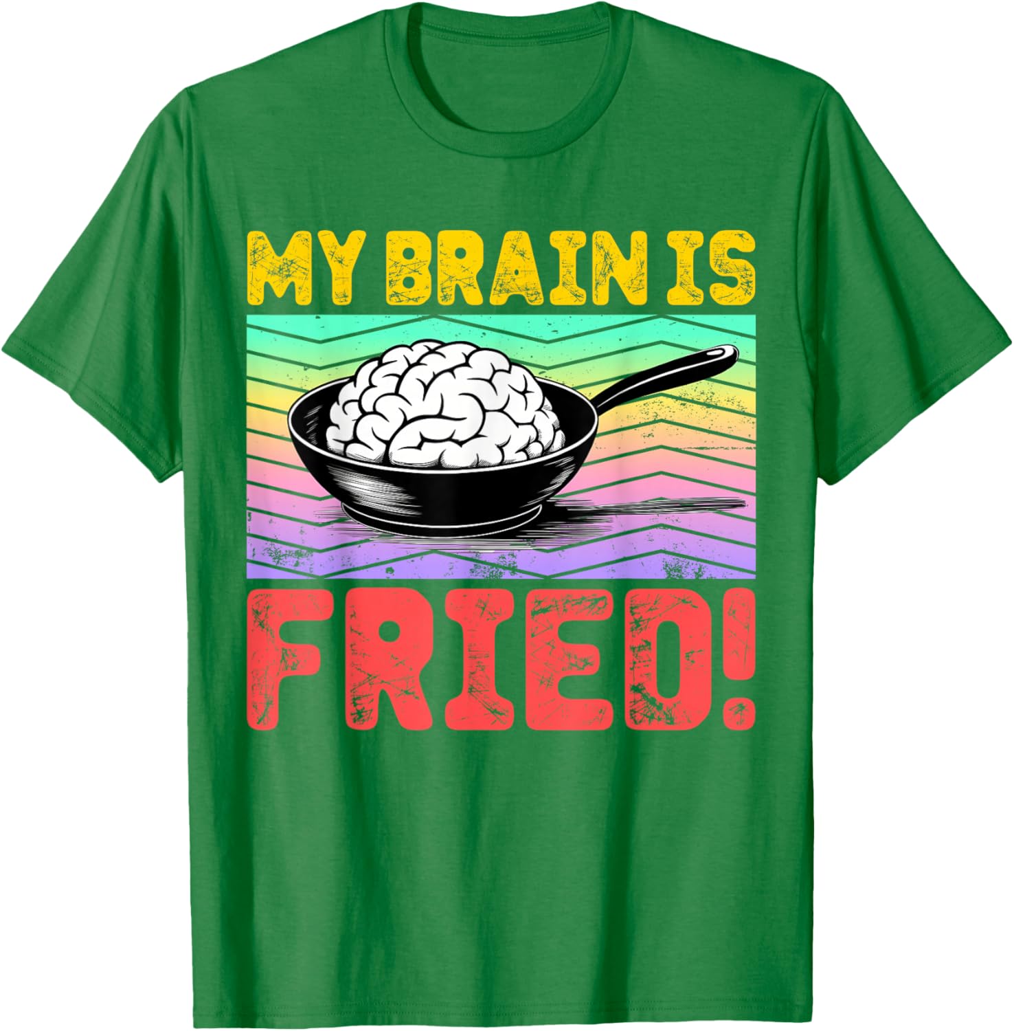 Cartoon Brain Fried Stress Relief T-Shirt for Fun and Relaxation - 18