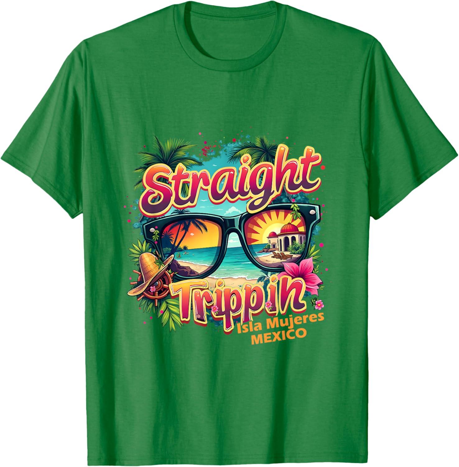 Isla Mujeres 2025 Retro Straight Trippin T-Shirt for Vacation Fun - 6