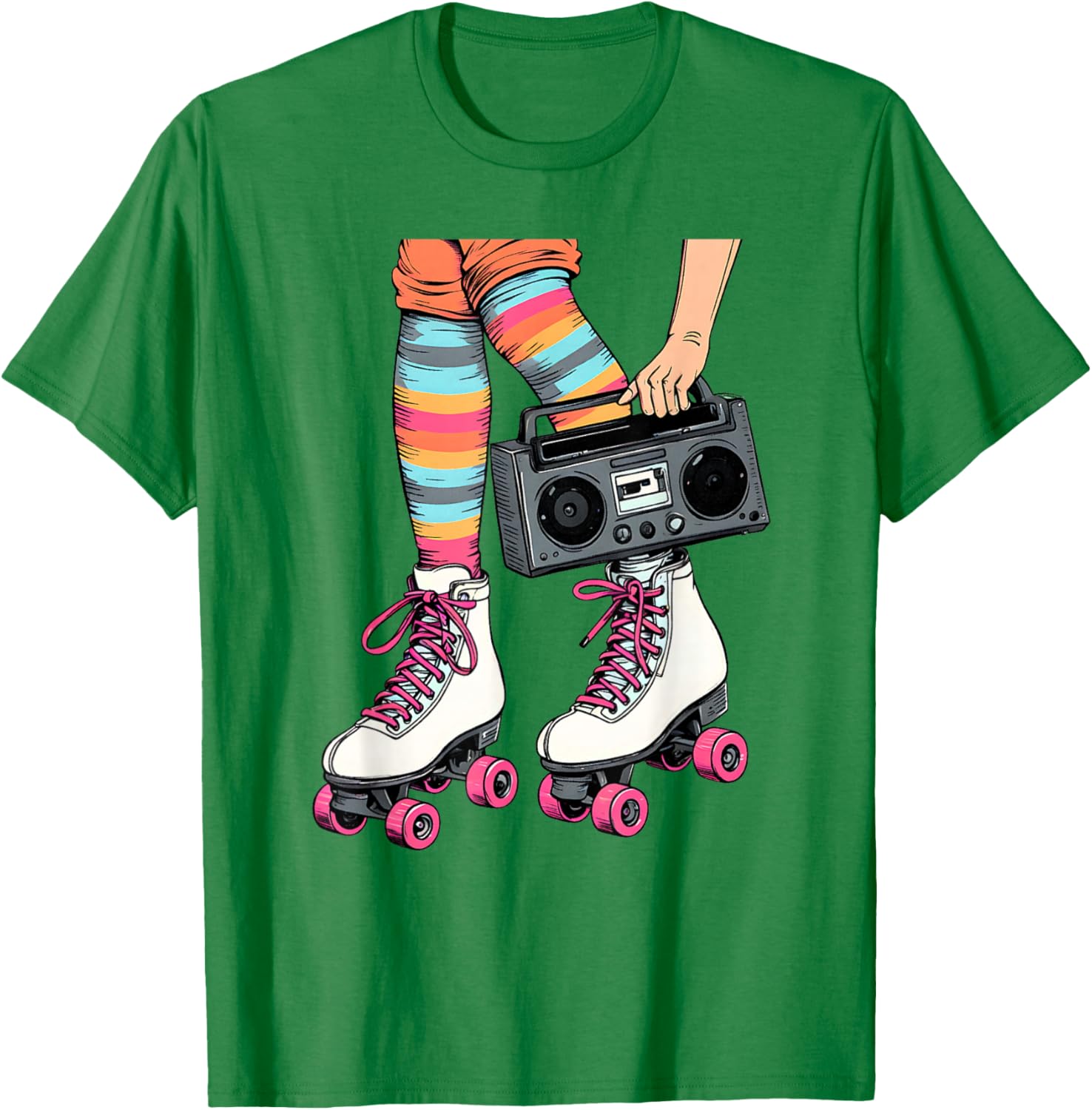Retro Rollerskates Boombox T-Shirt for Fun 80's 90's Girls Vibes - 20