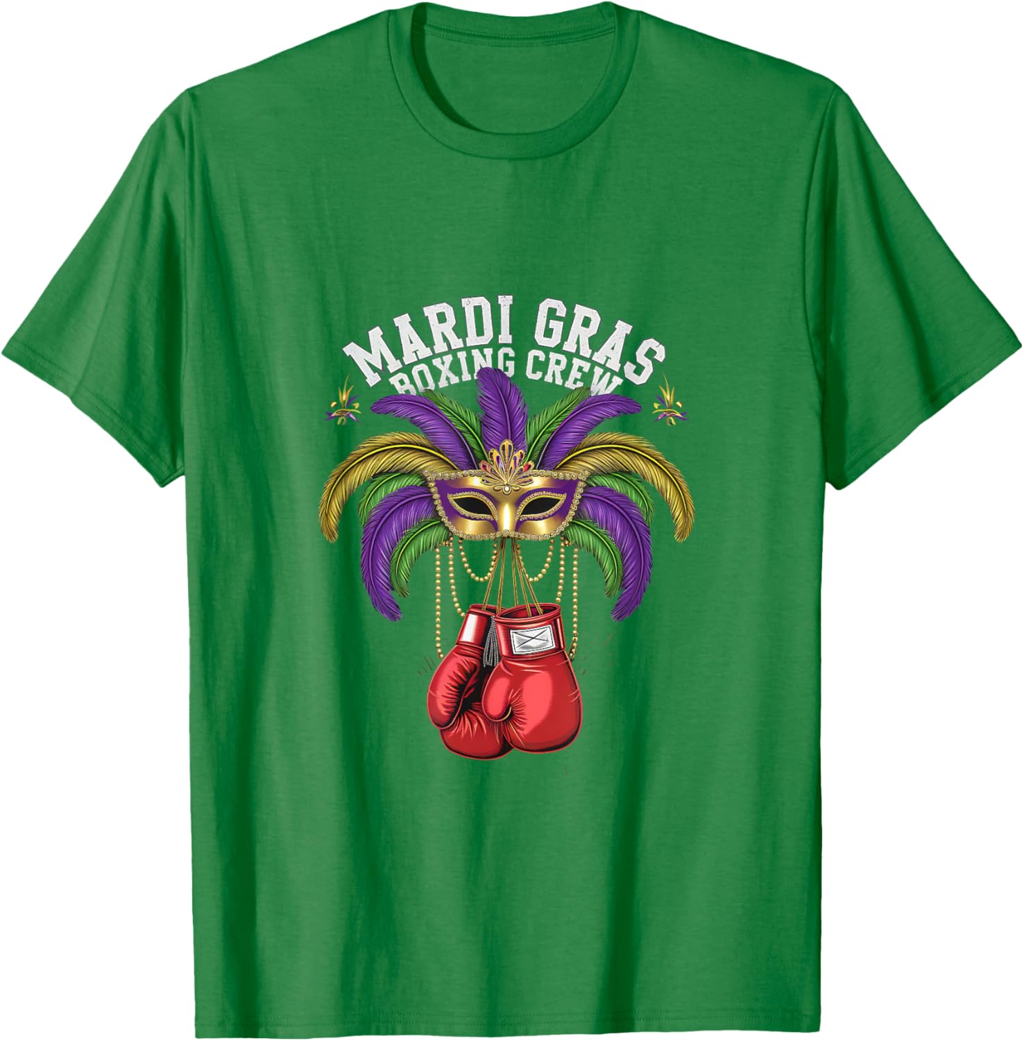Mardi Gras Masquerade Boxing Crew T-Shirt for Festive Celebrations - 9