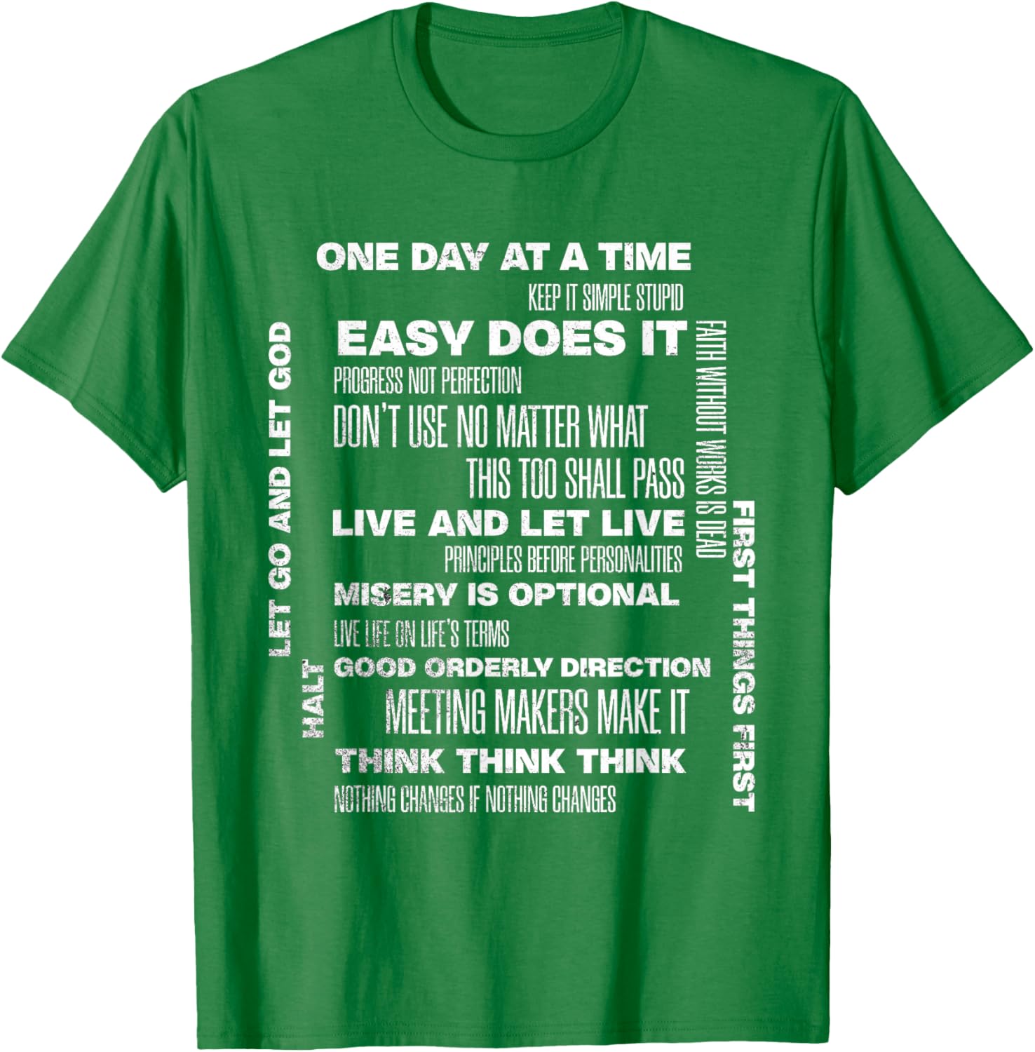 One Day At A Time Inspirational Recovery Sobriety Anniversary T-Shirt - 1