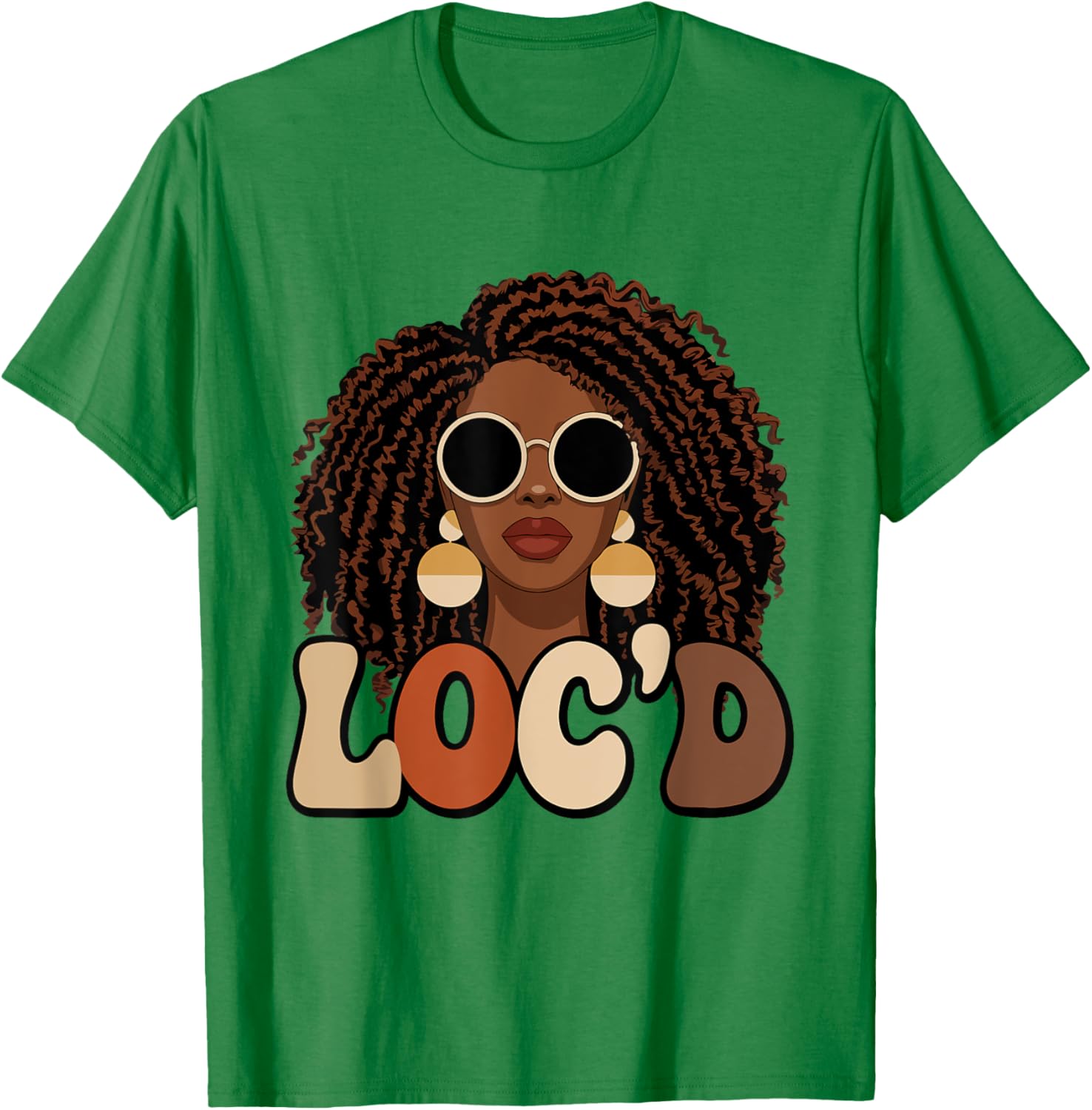 Loc'd For Life Afro Locs T-Shirt for Black Melanin Women Stylish Tee - 5