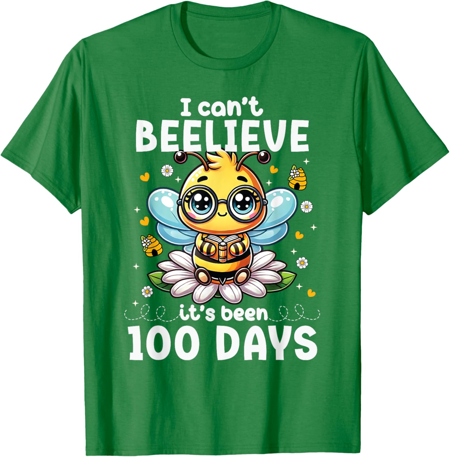 Fun 100 Days of School Bee T-Shirt for Kids and Teachers - 24