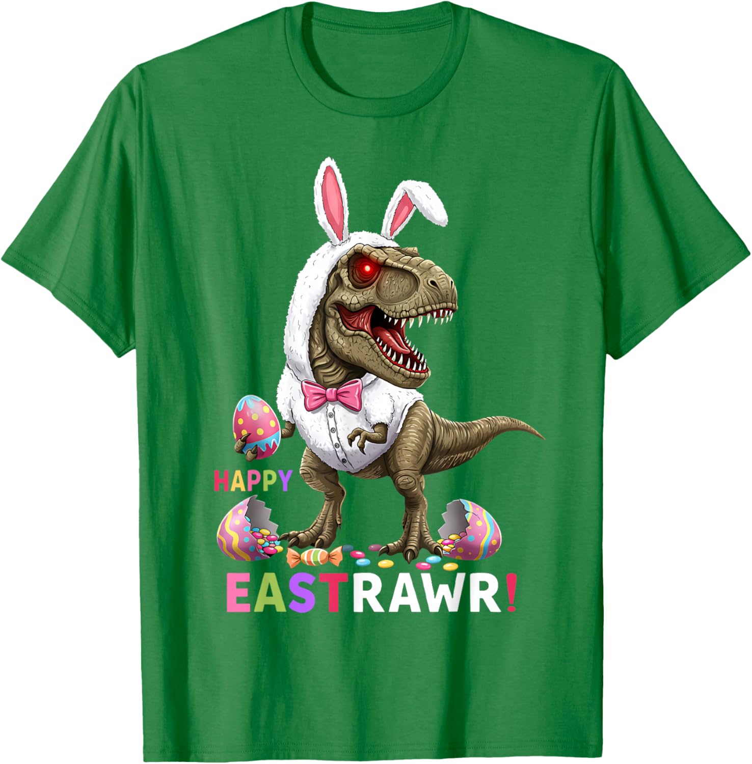 Happy Eastrawr T Rex Bunny Candy Egg Costume T-Shirt for Easter Fun - 7