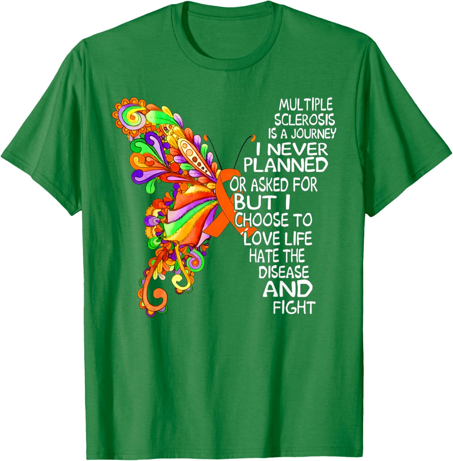 Butterfly Ribbon MS Warrior T-Shirt for Multiple Sclerosis Awareness - 13