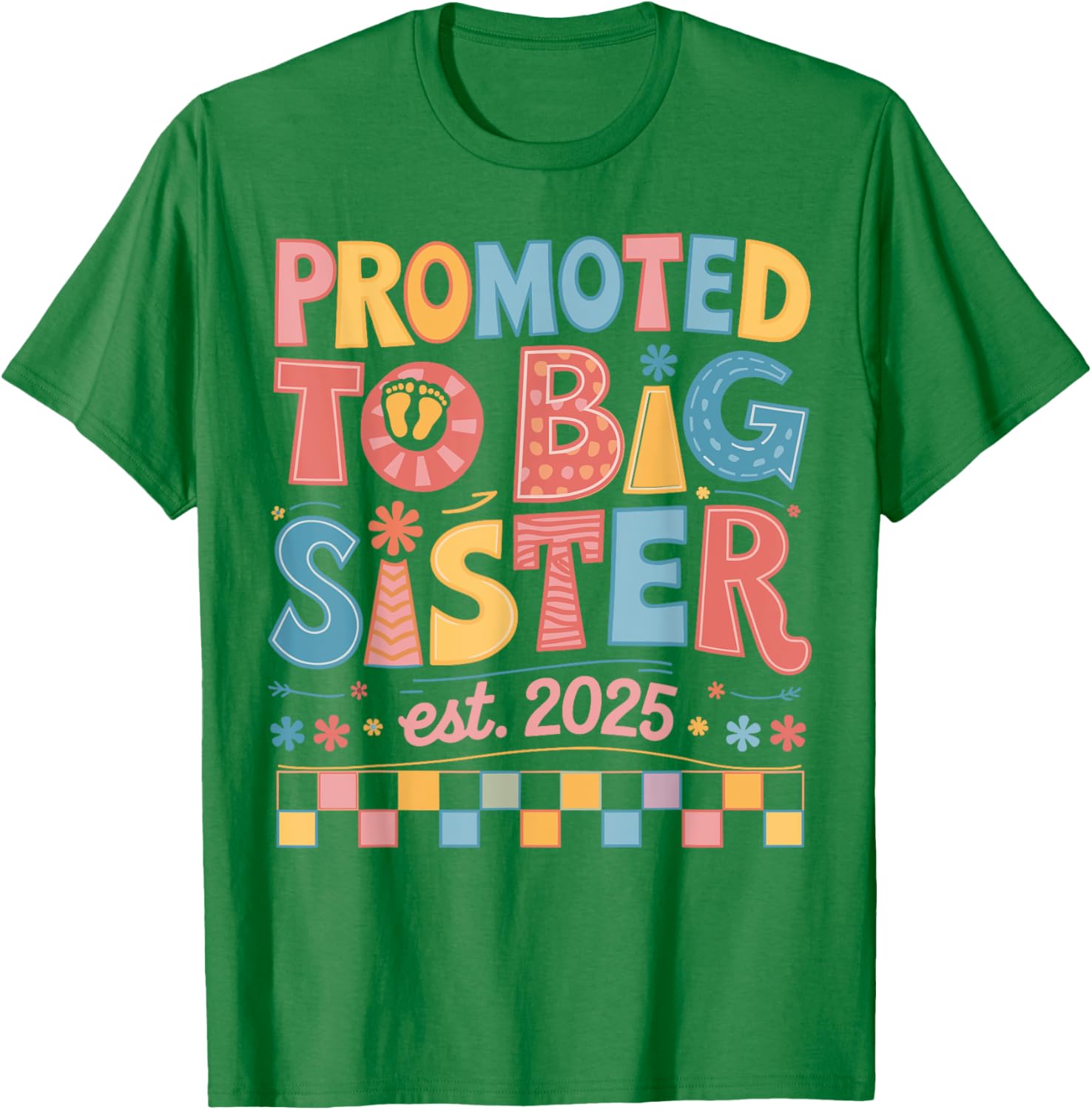 Funny Groovy Big Sister 2025 T-Shirt for New Sibling Announcement - 8