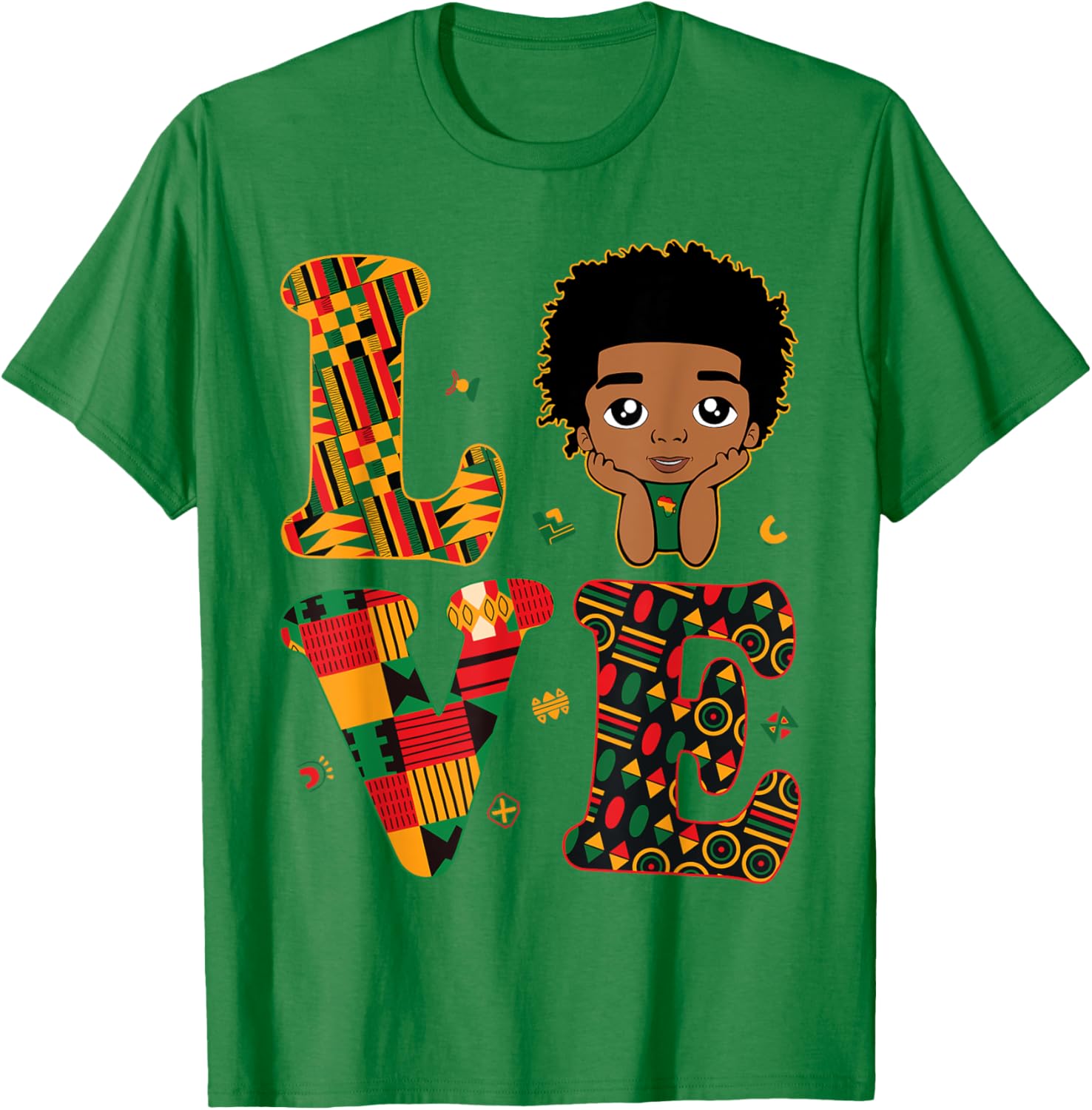 Proud LOVE African Kente Toddler Boys T-Shirt for Black History Month - 23