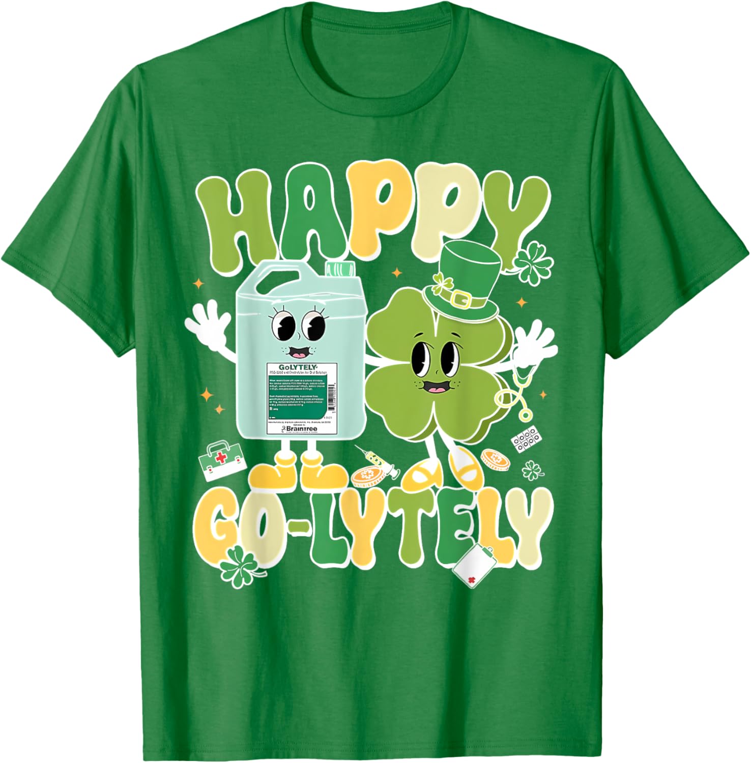 Happy Go-Lytely St Patrick's Day GI Nursing Humor T-Shirt for Fun Nurses - 7