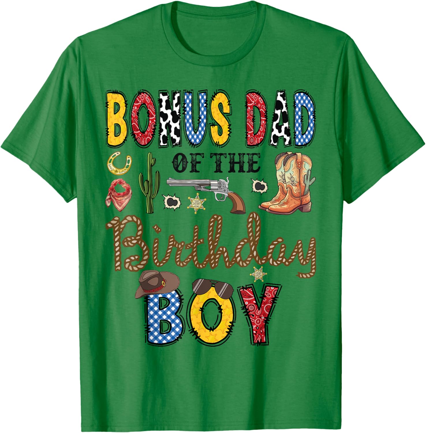 Bonus Dad Birthday Boy Cowboy Rodeo T-Shirt for Proud Stepdads - 9