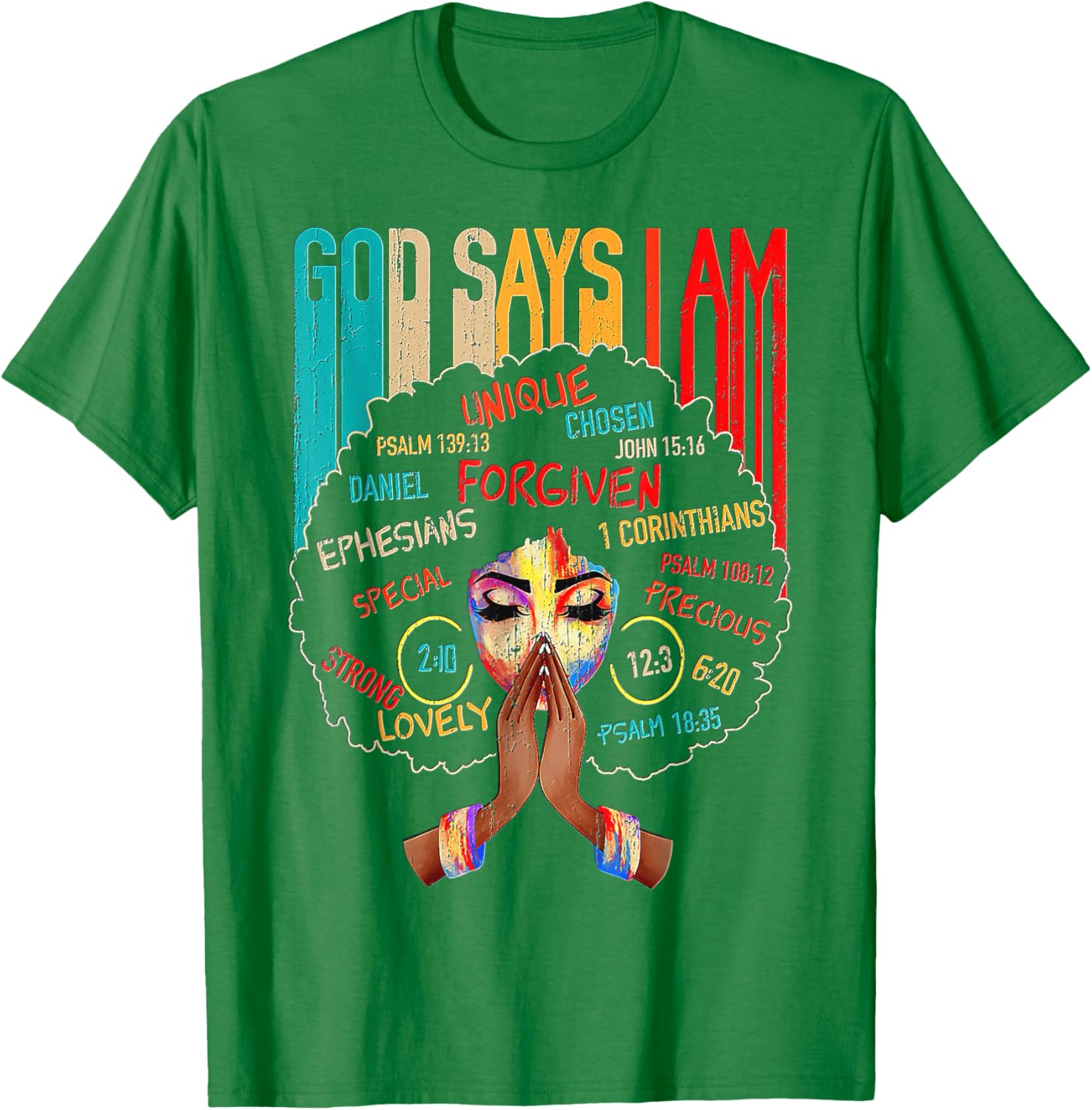 Empowerment T-Shirt for Black Girls - God Says I Am Statement Tee - 9