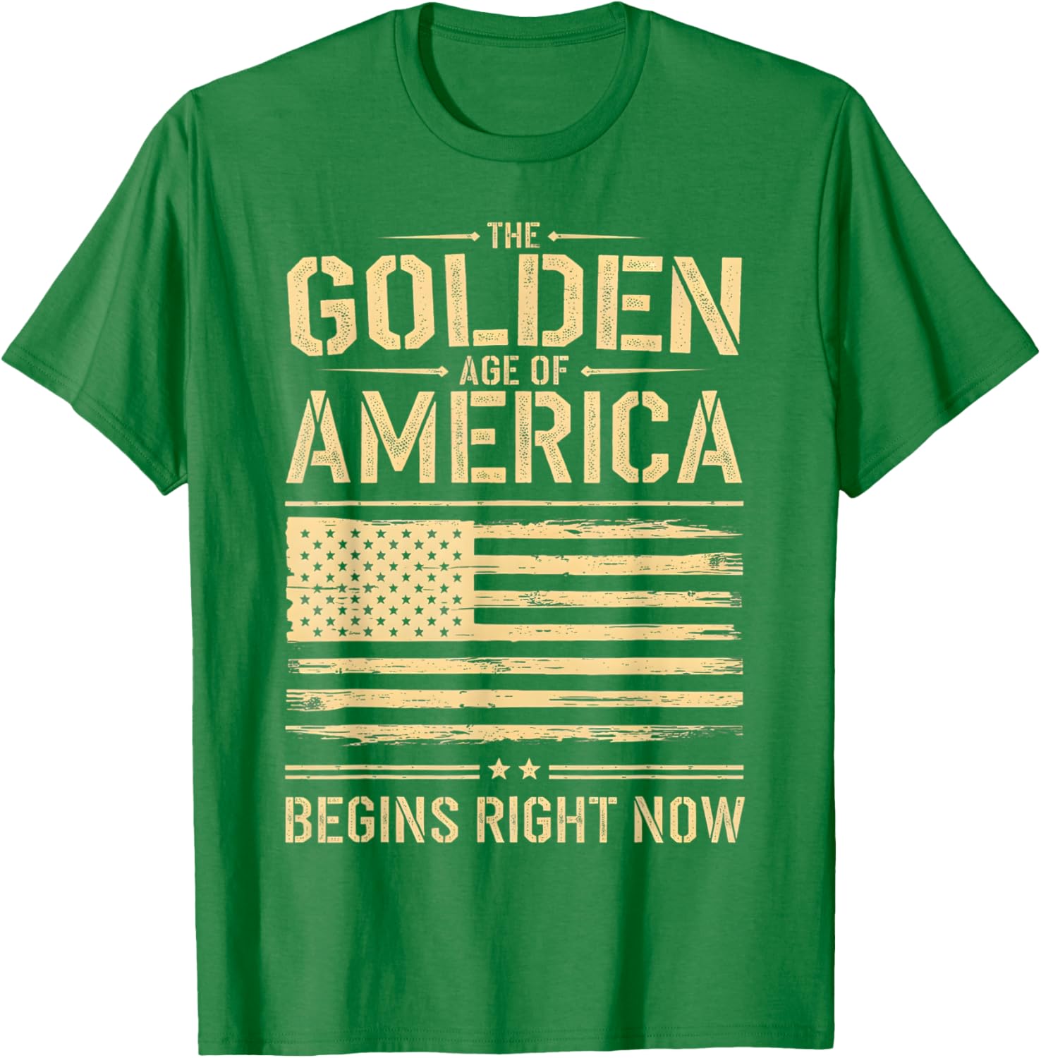 Golden Age of America Distressed T-Shirt with USA Flag Design - 6
