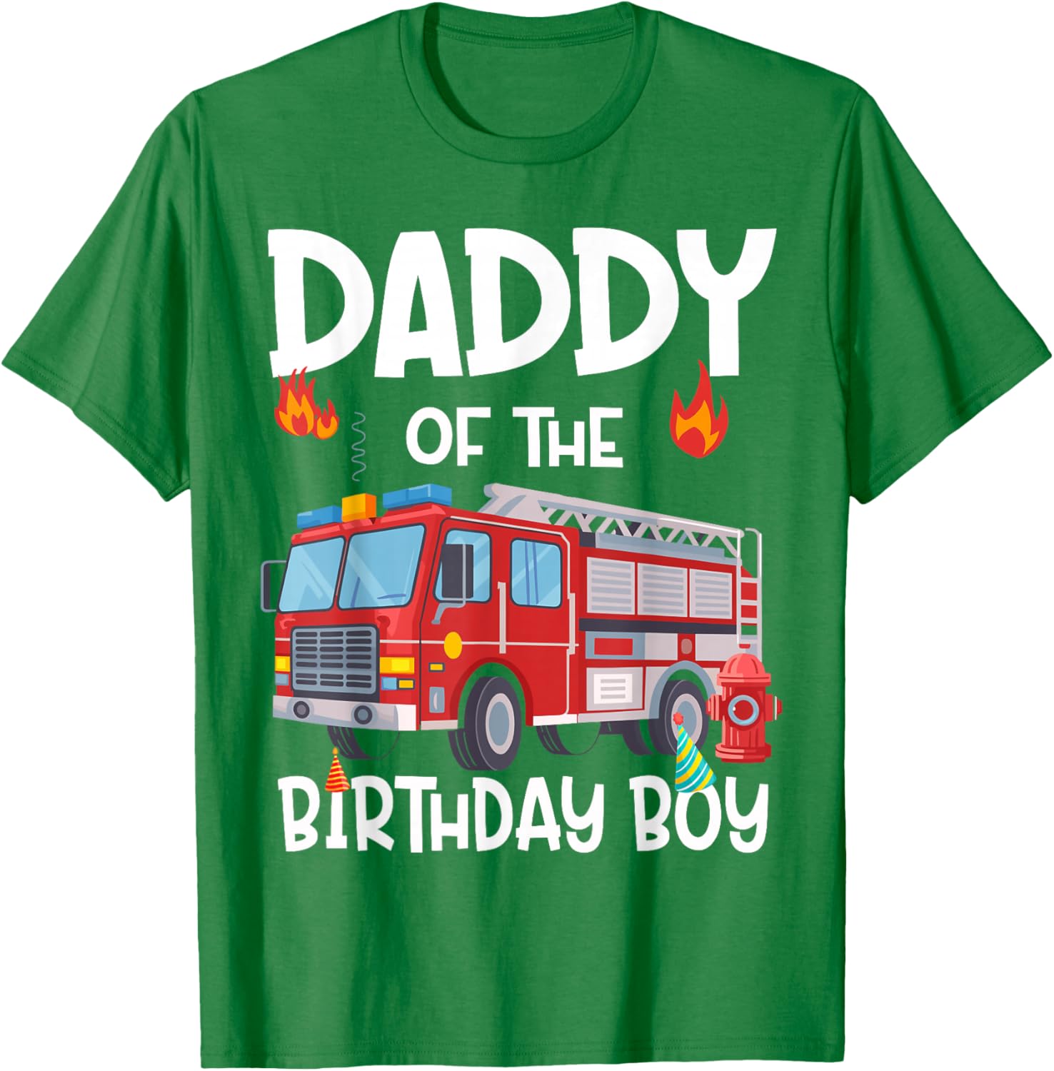 Daddy of the Birthday Boy Fire Truck T-Shirt for Proud Firefighter Dads - 6
