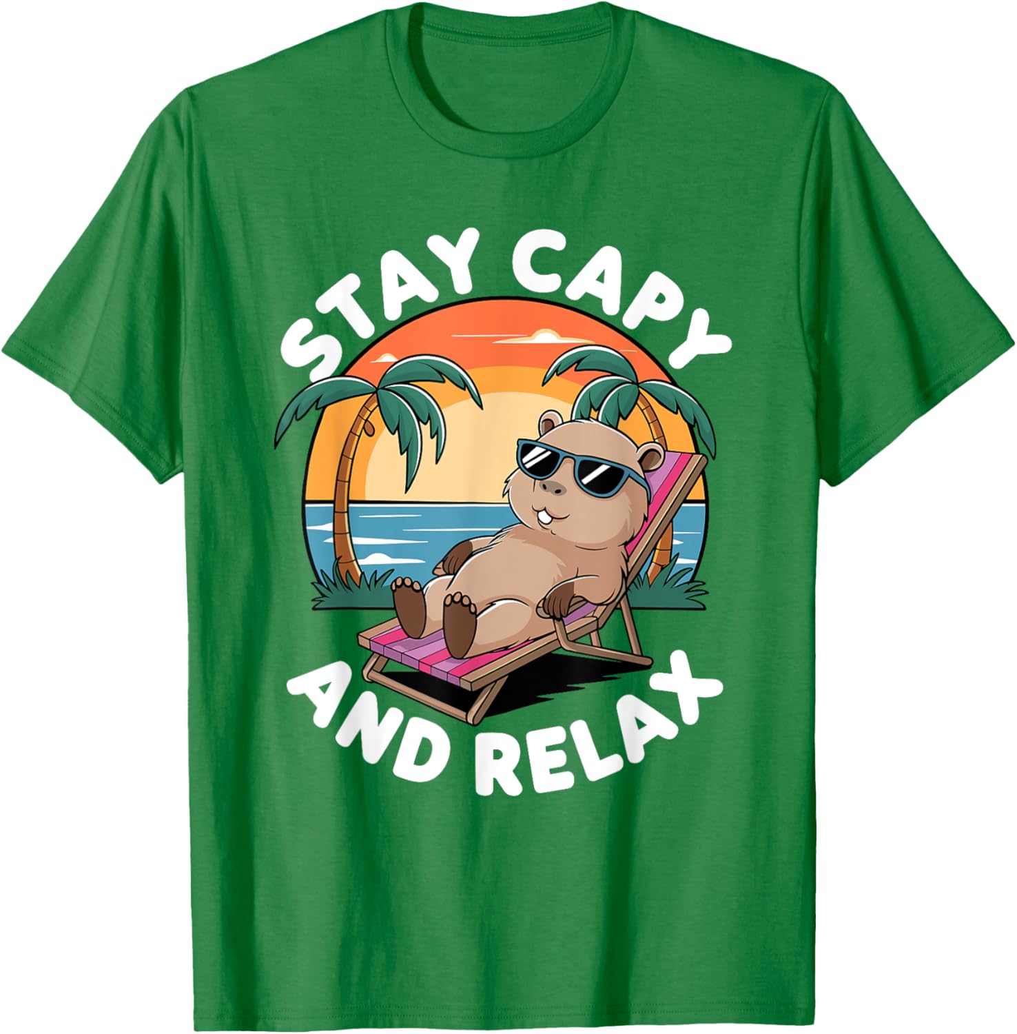 VYLOXA Unisex Cartoon Capybara T-Shirt for Adults and Kids in Black - 4