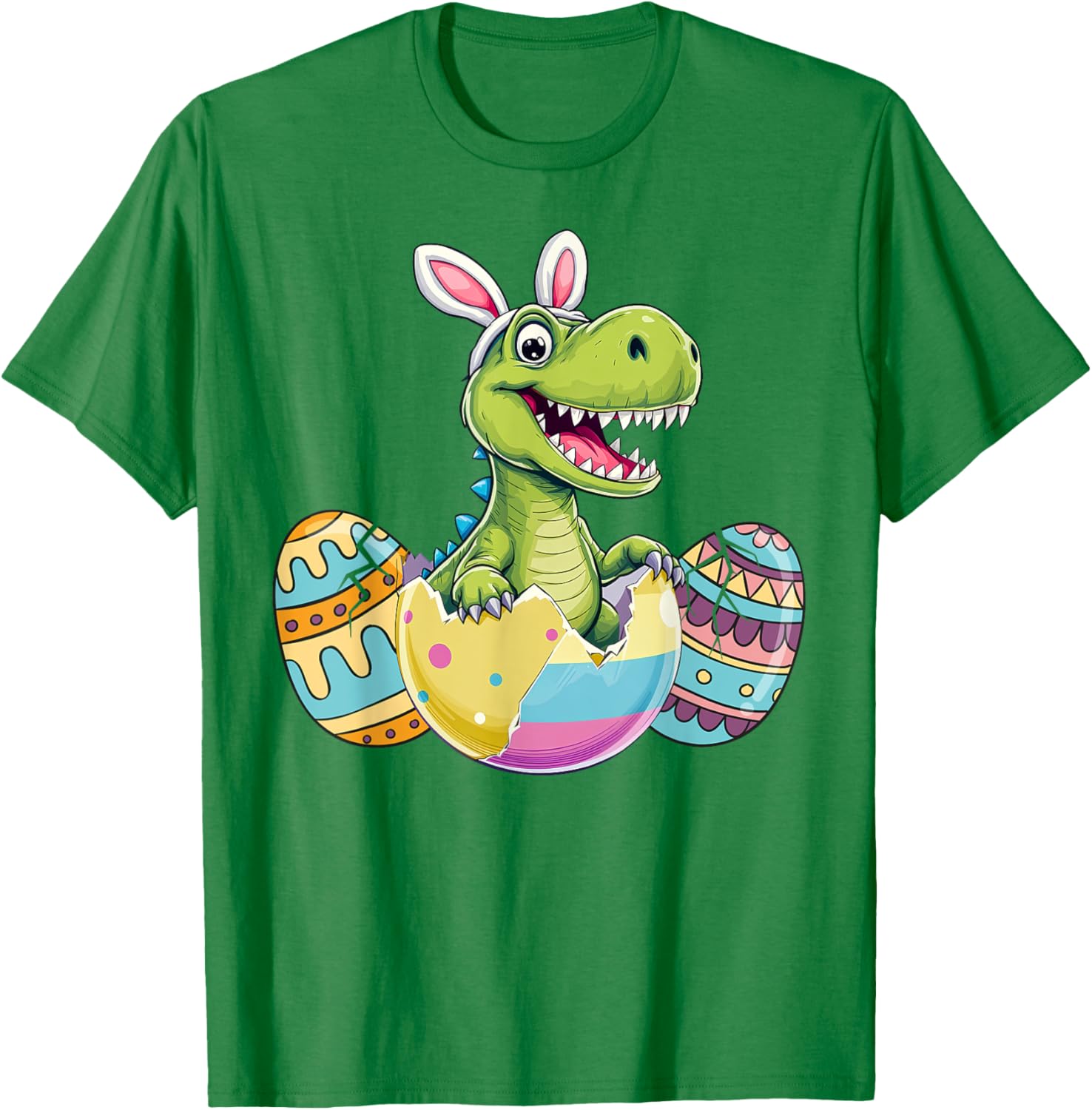 Happy Easter Dinosaur Bunny Ears T Rex Kids T-Shirt for Boys - 8