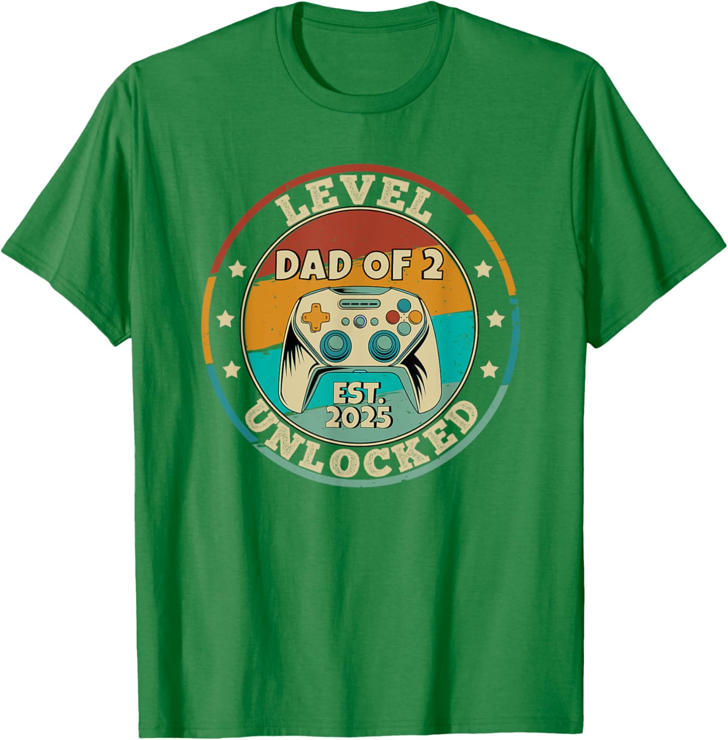 Promoted to Daddy Again 2025 T-Shirt for Proud Dads of 2 Kids - 4