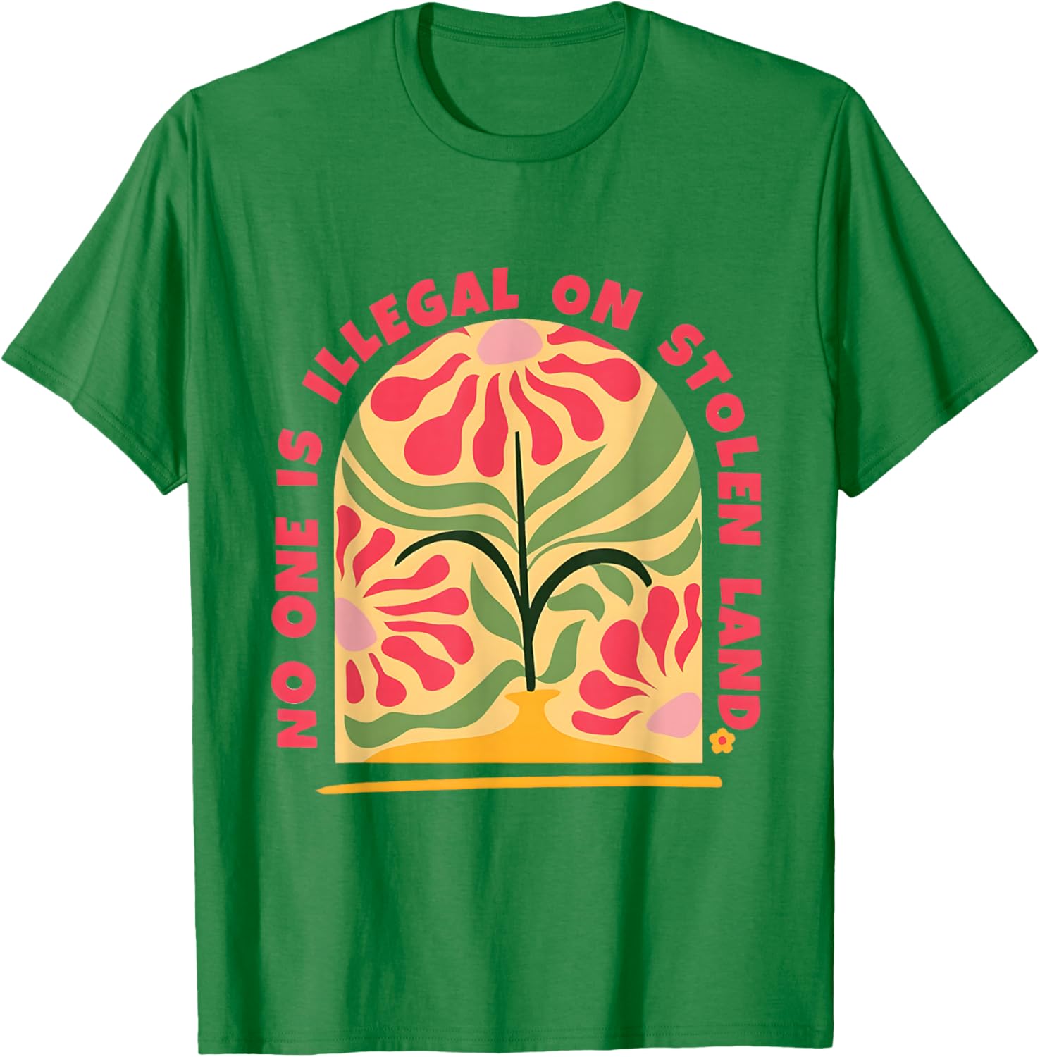 Empower Human Rights with No One Is Illegal T-Shirt on Stolen Land - 3