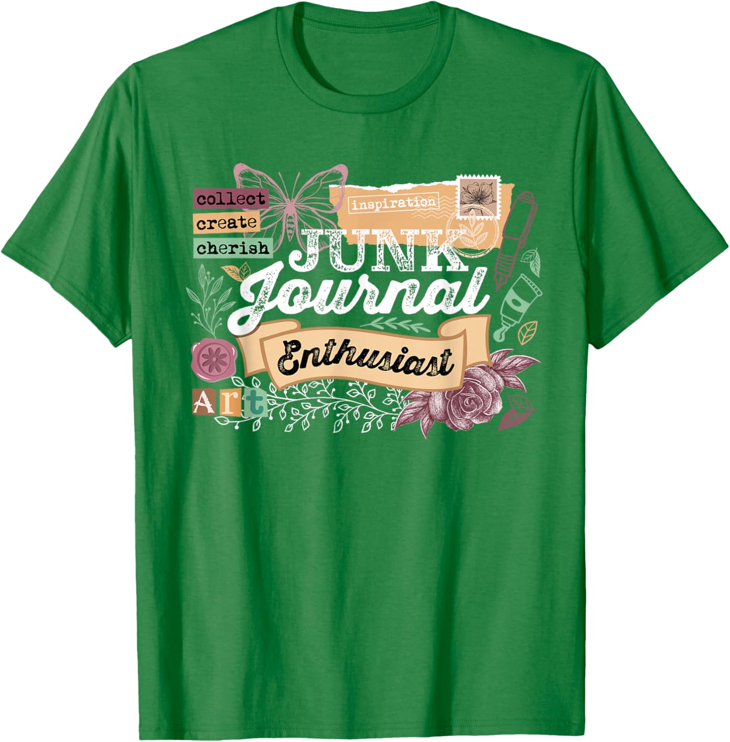 Vintage Scrapbooking T-Shirt for Junk Journal Enthusiasts - Fun Design - 19
