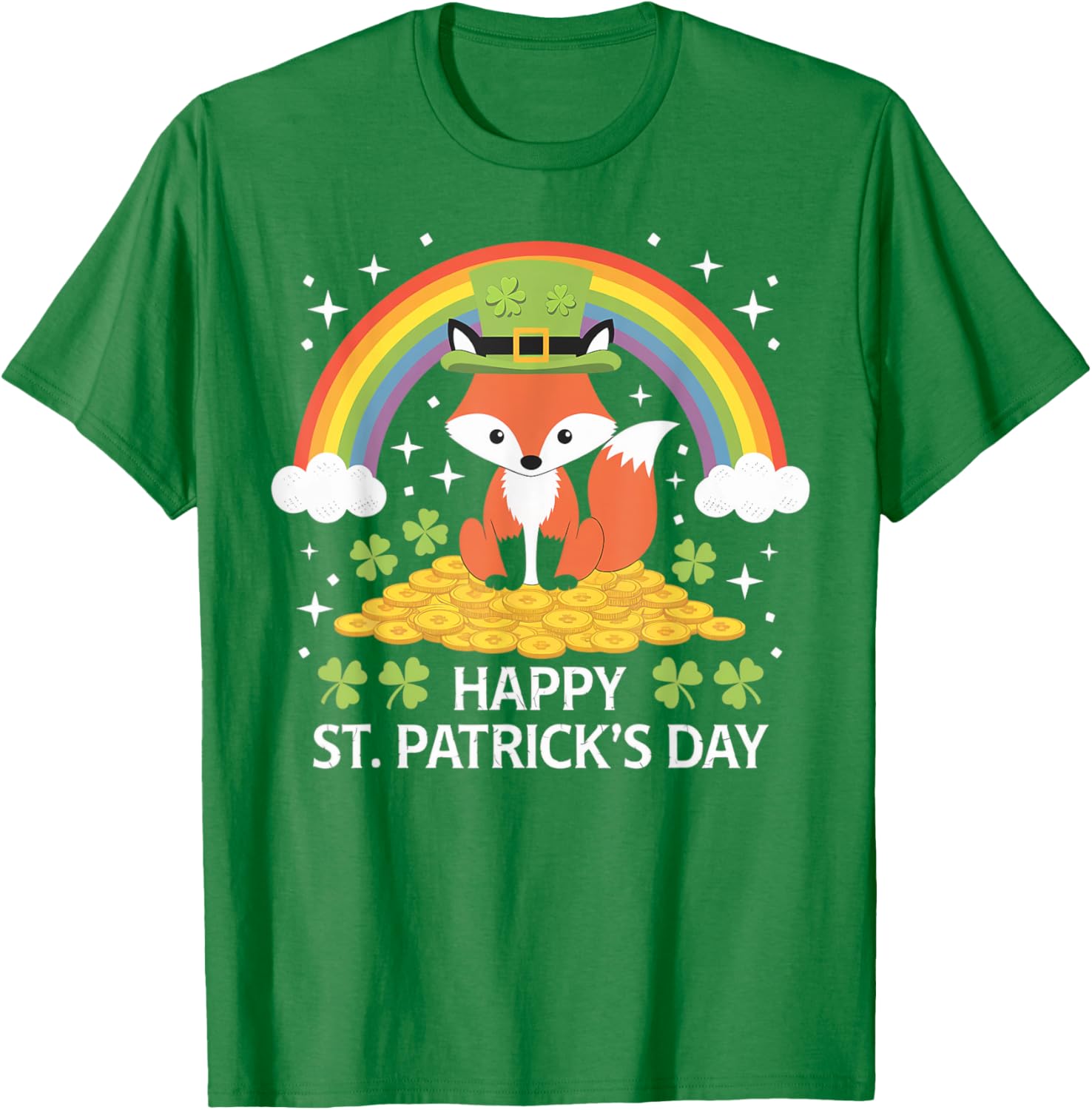Cute San Patties Fox St Patricks Day T-Shirt for Festive Fun - 2