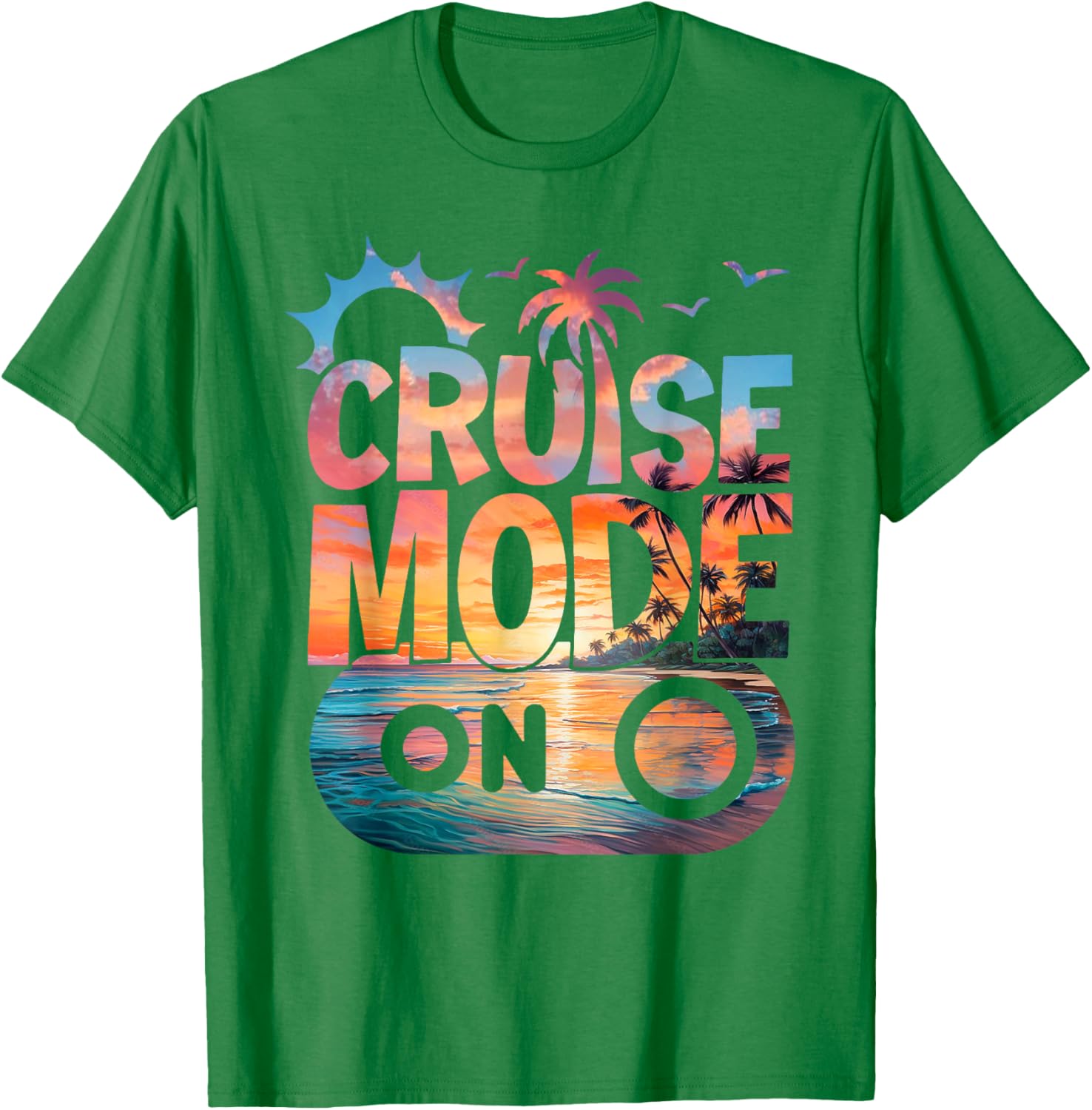 Cruise Mode On Tropical Sunset Family T-Shirt for Fun Vacation Vibes - 18