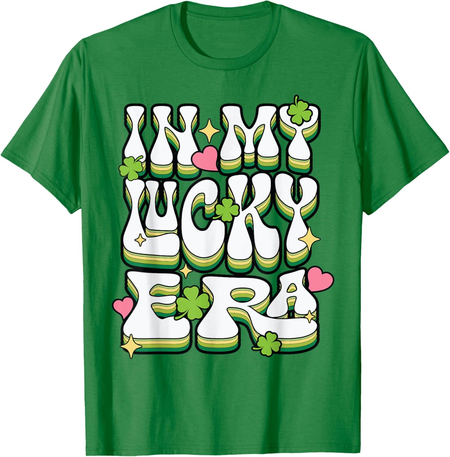 St Patricks Day Lucky Era Funny Irish Shamrock Groovy T-Shirt - 7