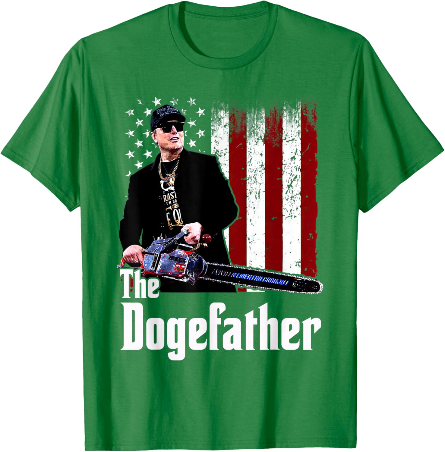 The Dogefather Chainsaw USA Flag T-Shirt for Men and Women - 5