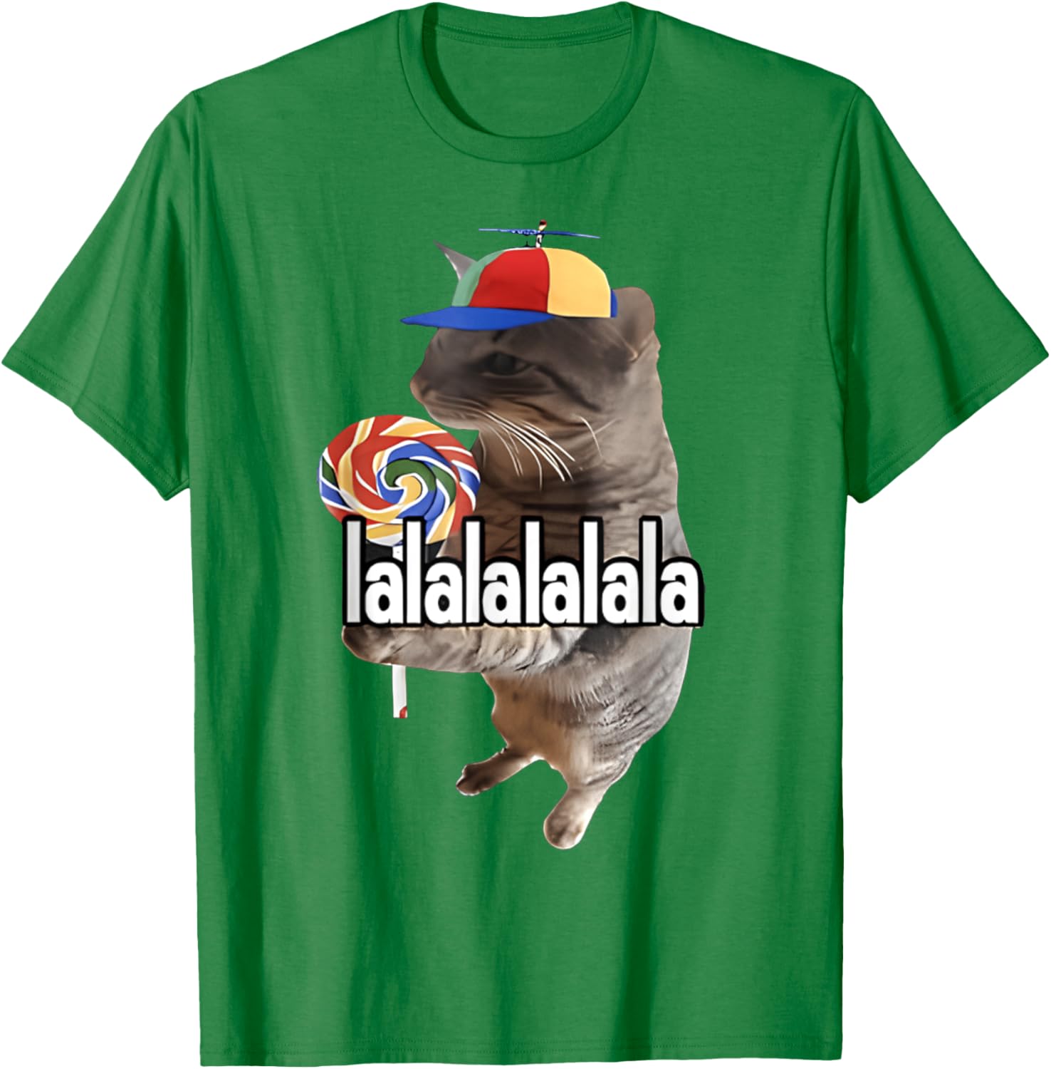 Silly Cat with Lollipop Funny Meme T-Shirt for Men, Women, Kids - 7