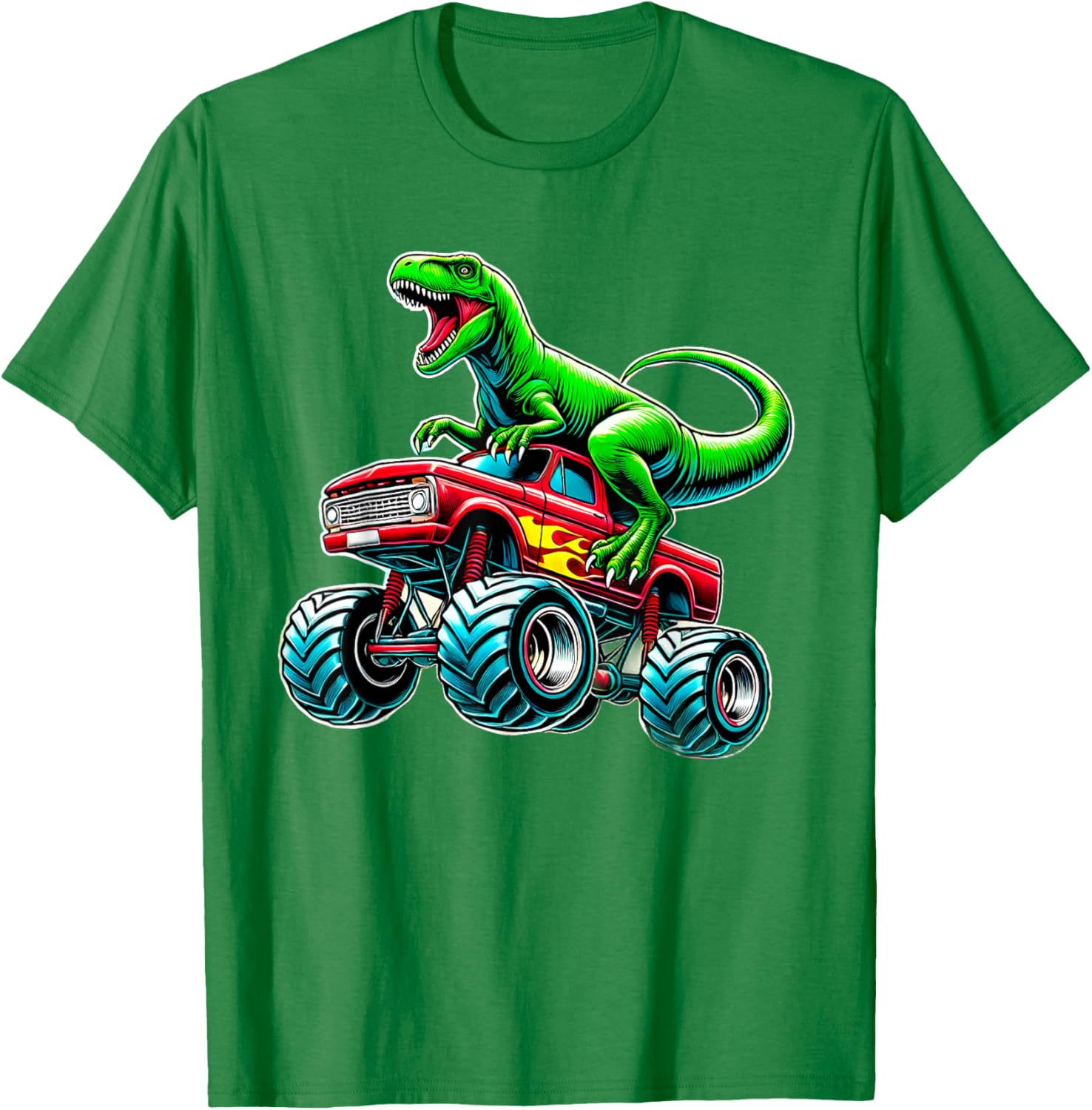 Monster Truck Dinosaur Birthday Party T-Shirt for Boys Fun Gift - 8