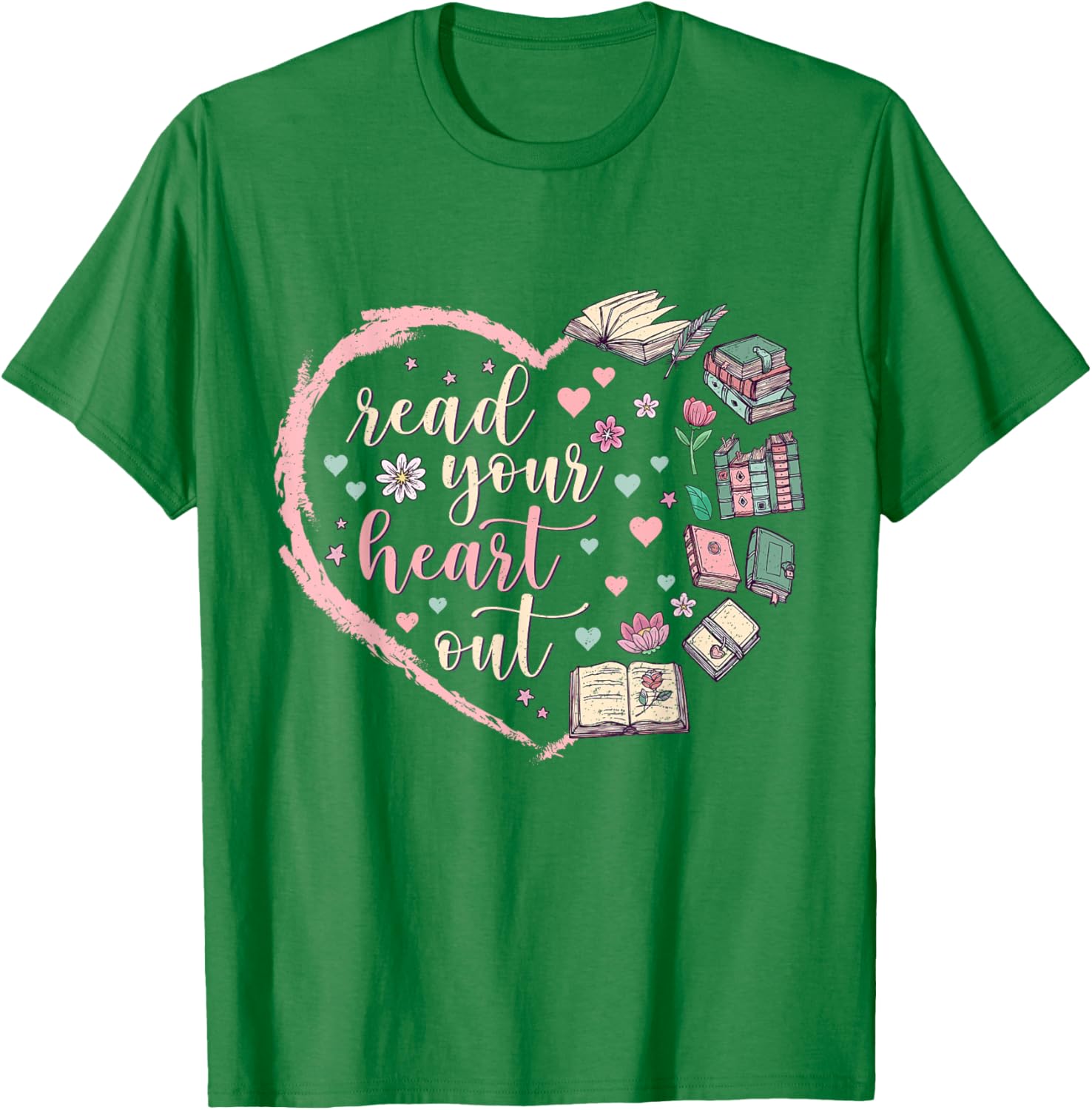 Valentine's Teacher T-Shirt for Book Lovers - Read Your Heart Out Design - 6