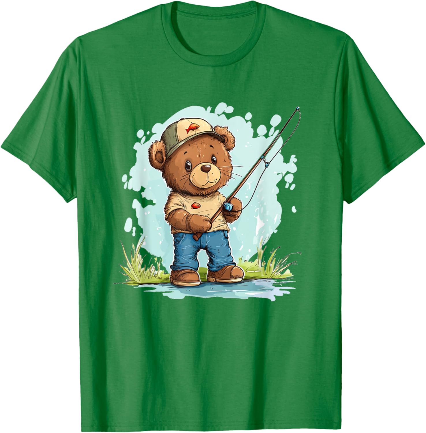 Fishing with Teddy Bear Graphic T-Shirt for Fun Seekers and Adventurers - 10
