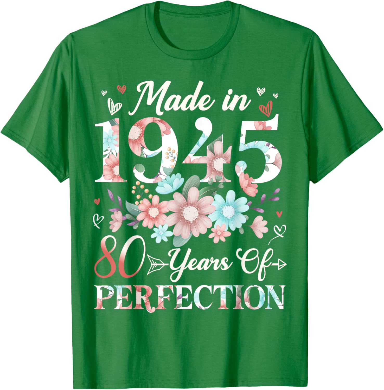 Floral 80th Birthday T-Shirt for Women - Celebrating 80 Years of Joy - 20