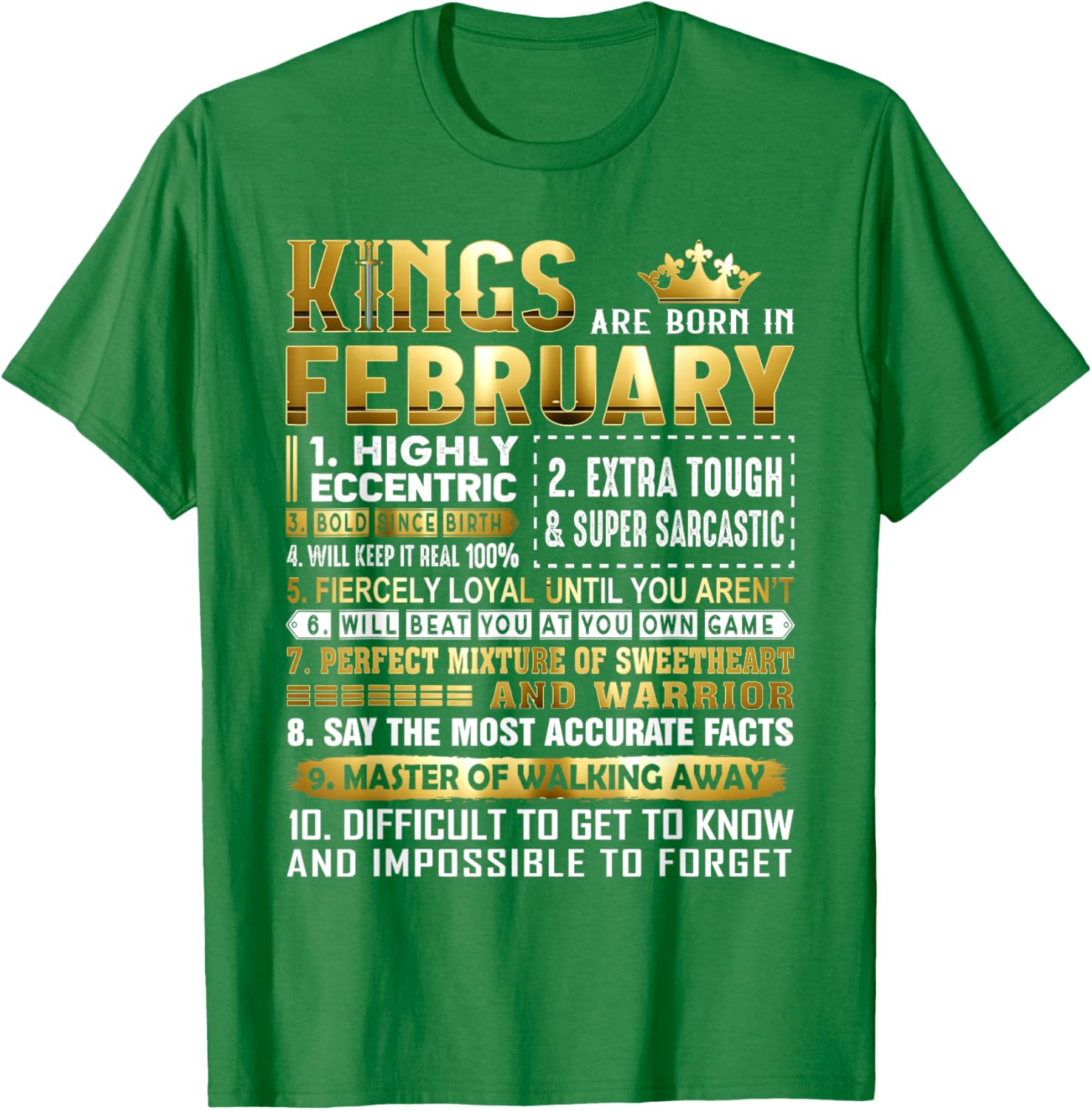 Kings Are Born In February Birthday Shirt for Men and Women - 11