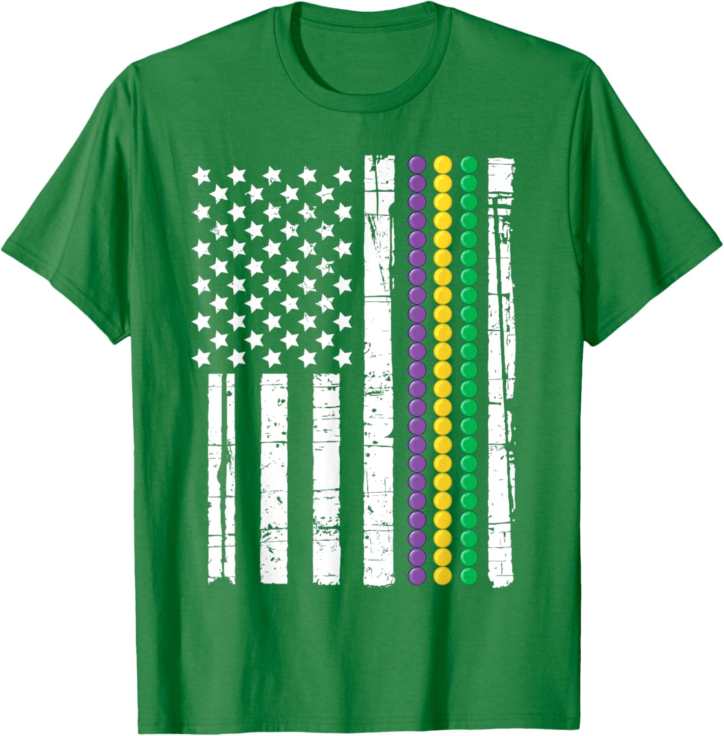 Mardi Gras USA Flag T-Shirt for Festive Celebrations and Events - 18
