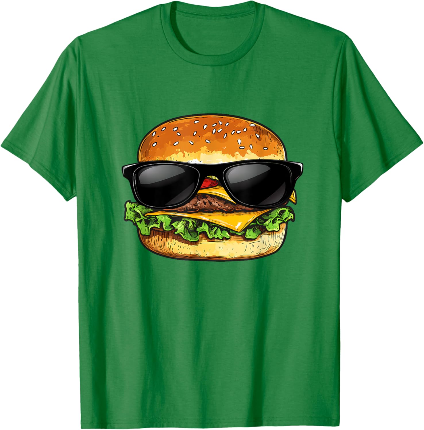 Funny Hamburger Sunglasses Cheese BBQ T-Shirt for Food Lovers - 9
