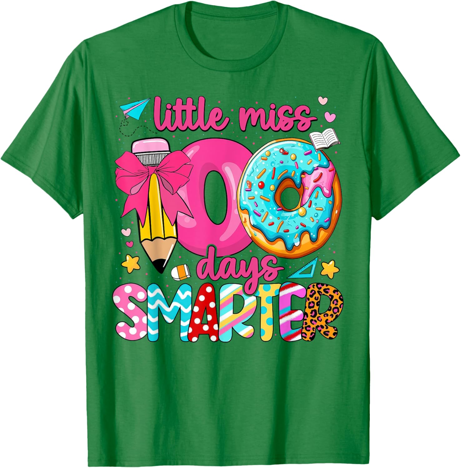Little Miss 100 Days Smarter Girls T-Shirt for 100th Day of School - 10
