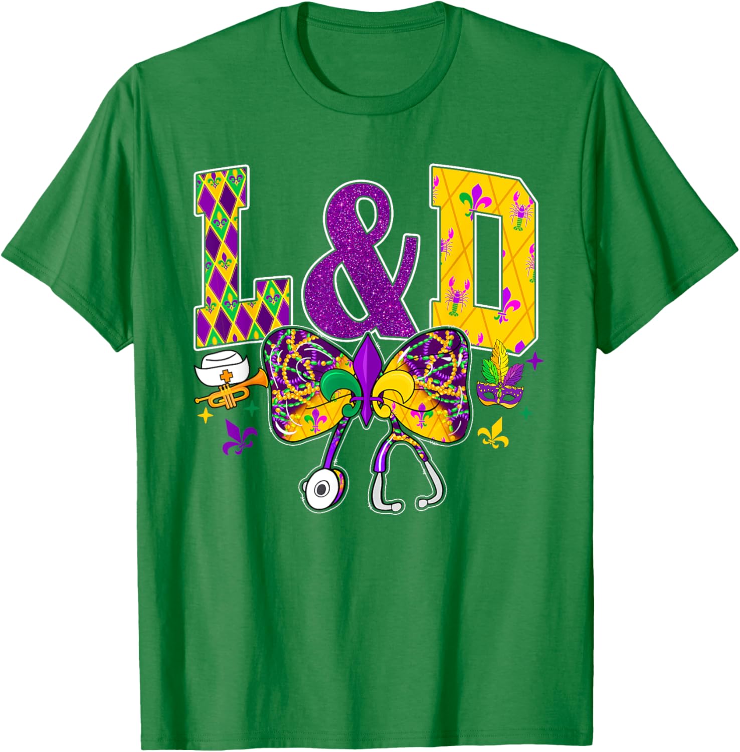 Funny Mardi Gras Coquette Bow T-Shirt for Men and Women Carnival Fun - 8