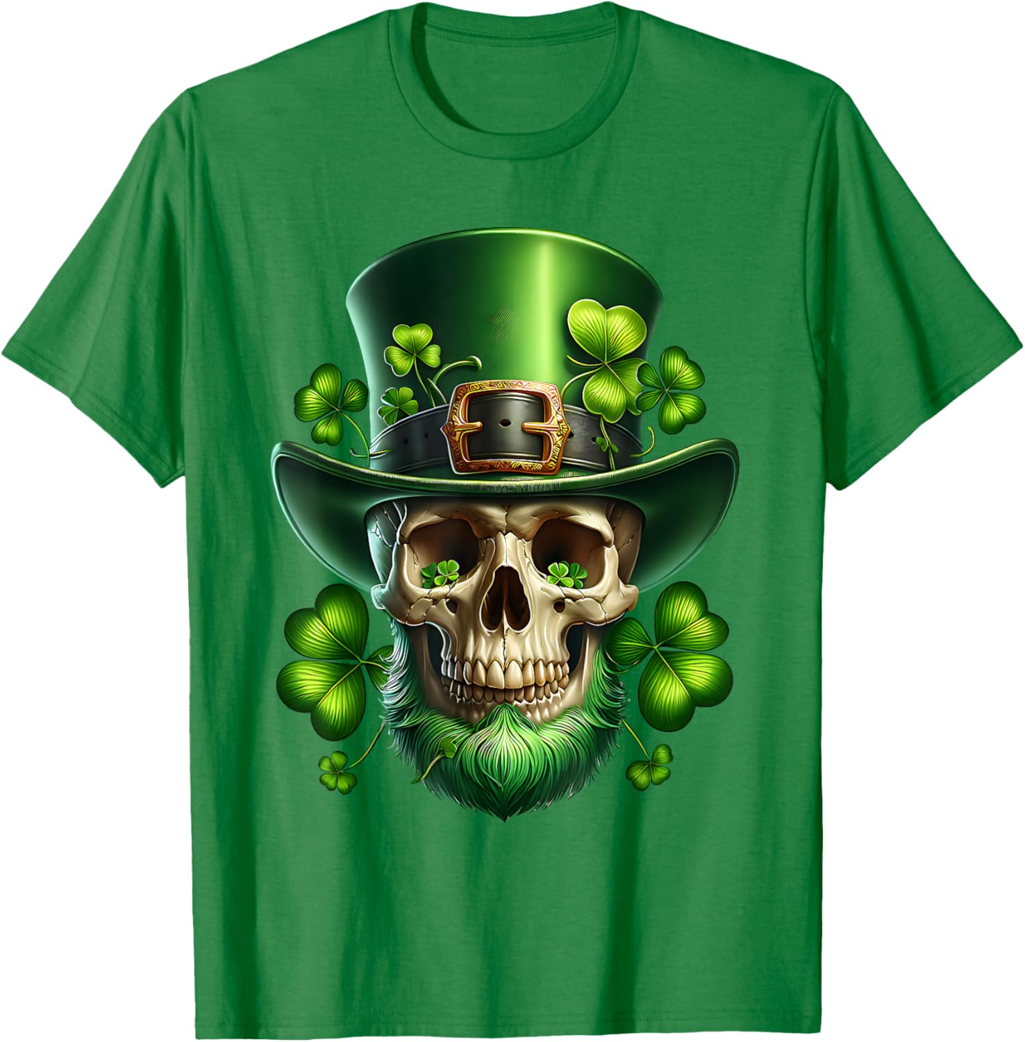 Saint Patrick's Day Sugar Skull T-Shirt for Festive Celebrations - 13