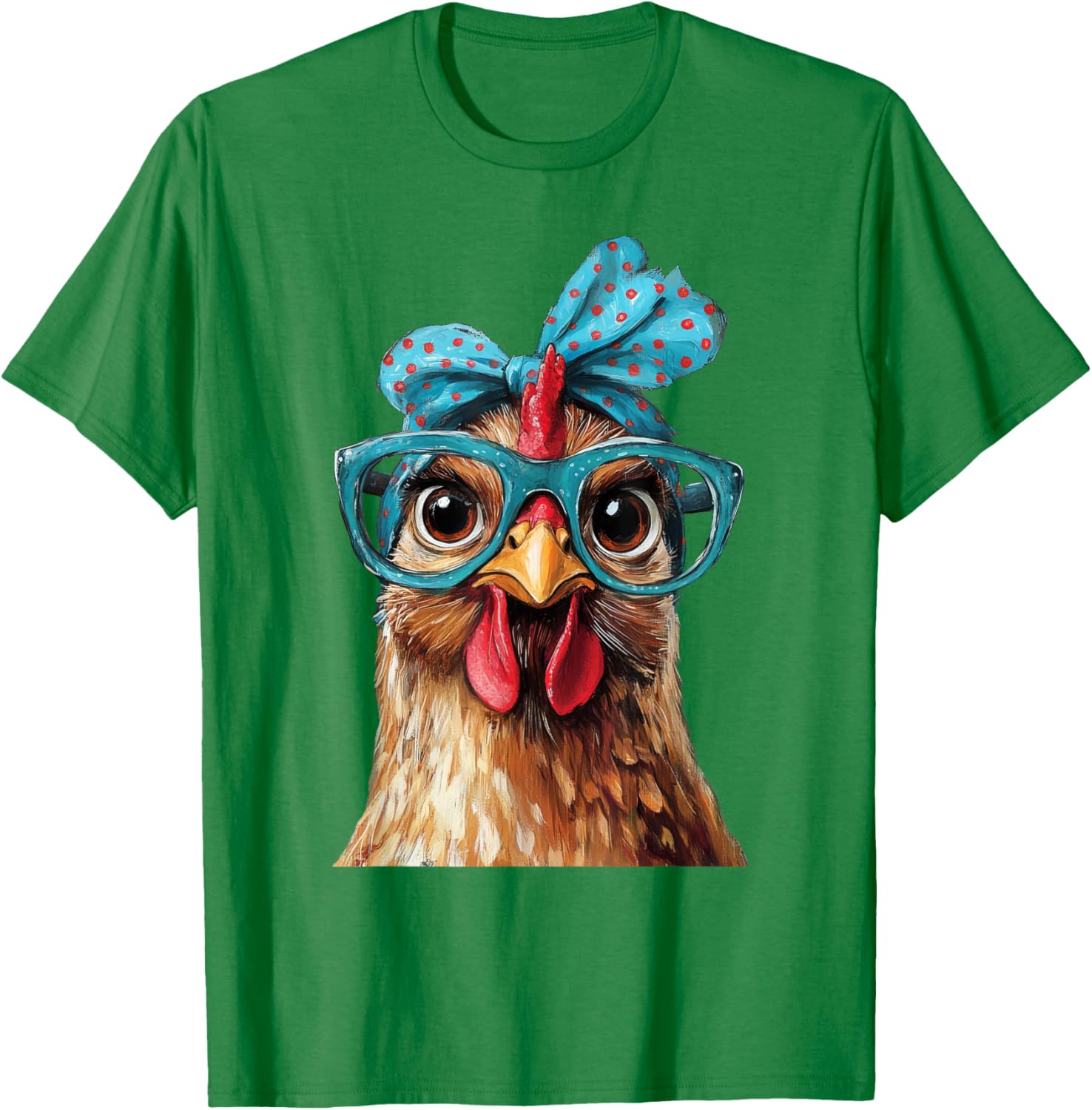 Cool Chicken in Bandana and Glasses Graphic T-Shirt for Fun Style - 13