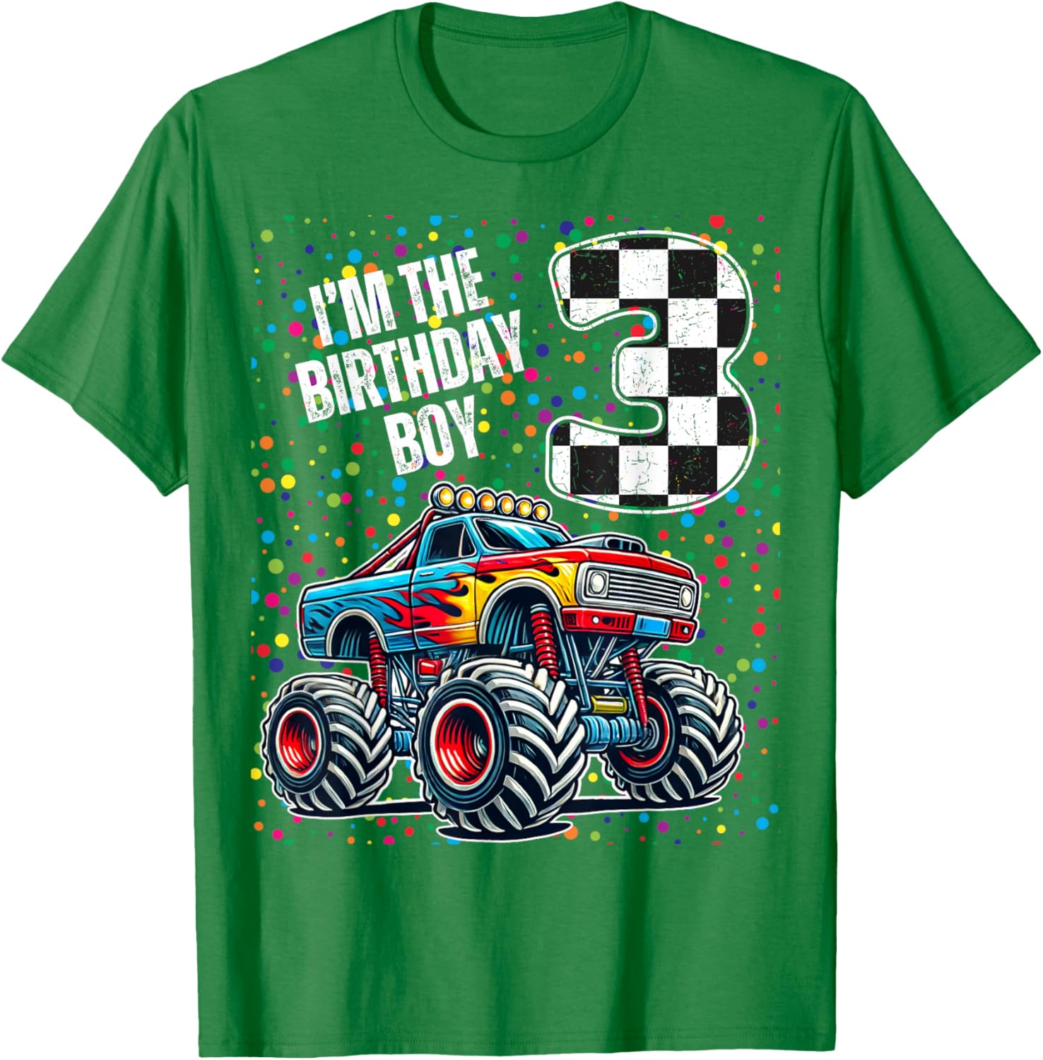 3rd Birthday Monster Truck Shirt for Boys Fun Family Celebration Tee - 4
