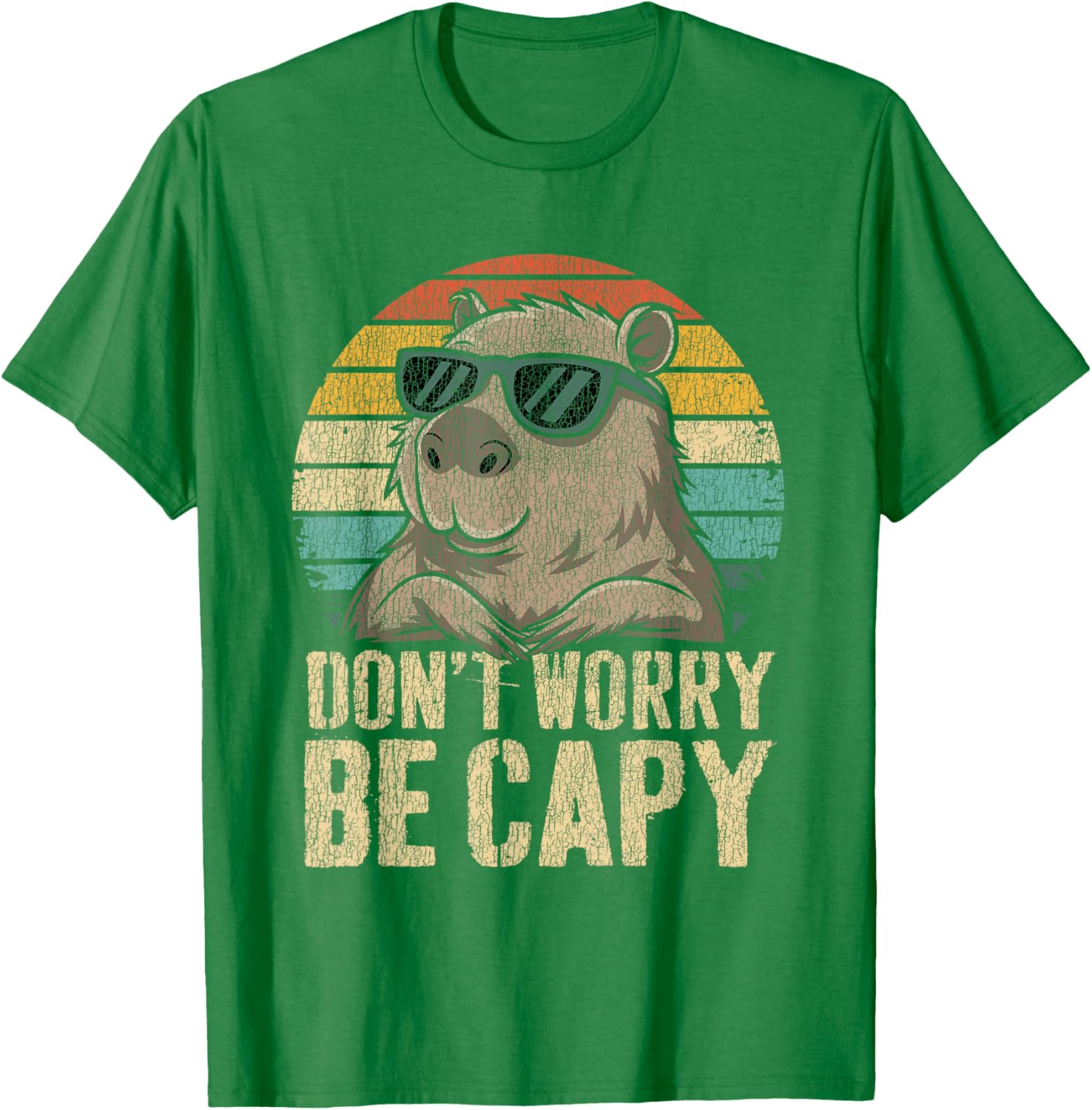 Dont Worry Be Capy Capybara Funny Retro T-Shirt for All Ages - 7