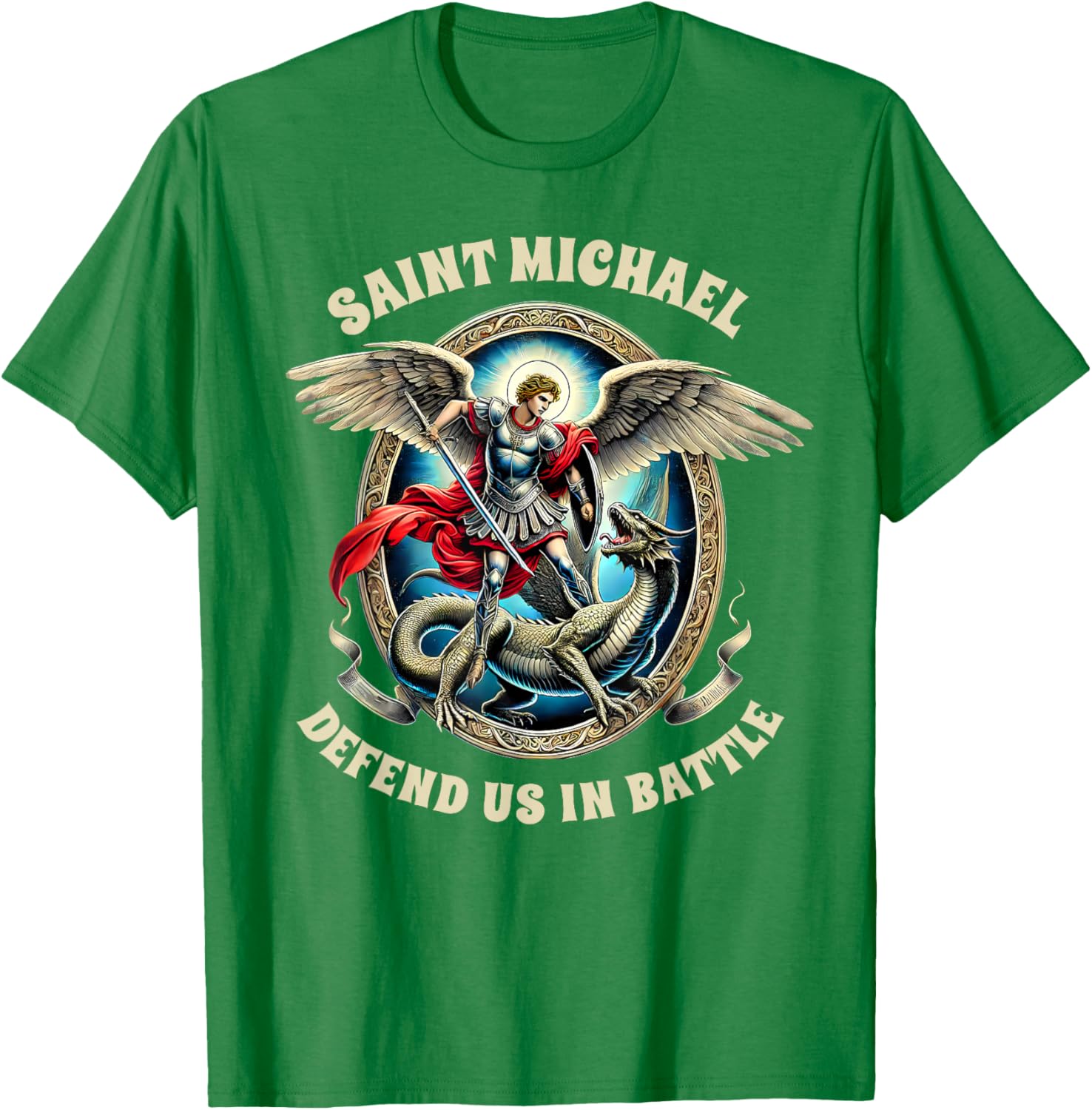 St. Michael Catholic Faith T-Shirt Pray For Us Defend Us In Battle - 16